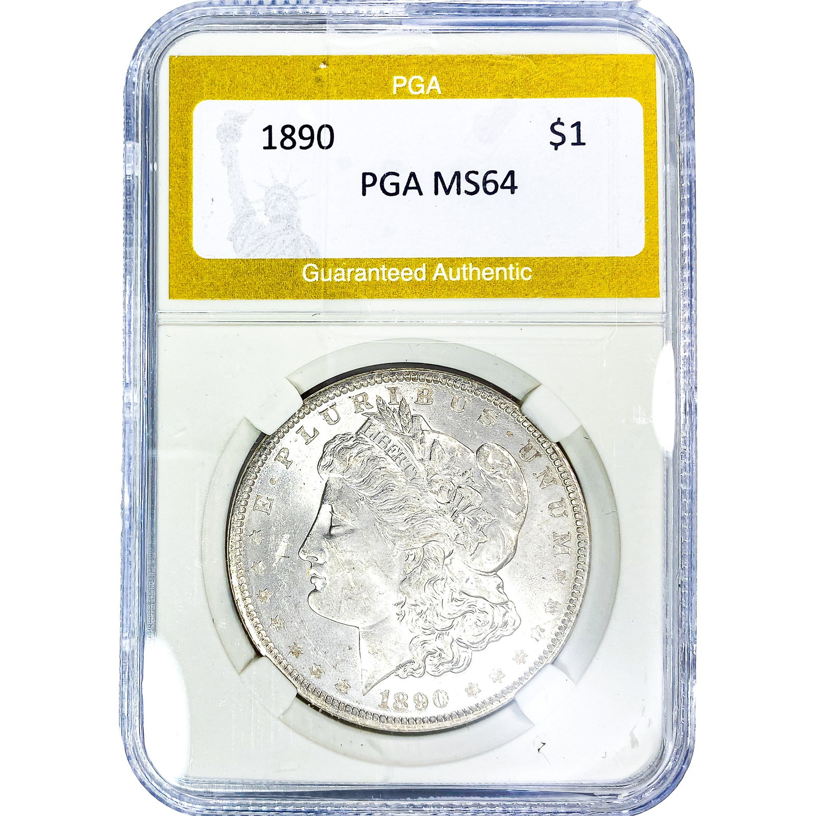 1890 Morgan Silver Dollar PGA MS64: 1890 Morgan Silver Dollar PGA MS64