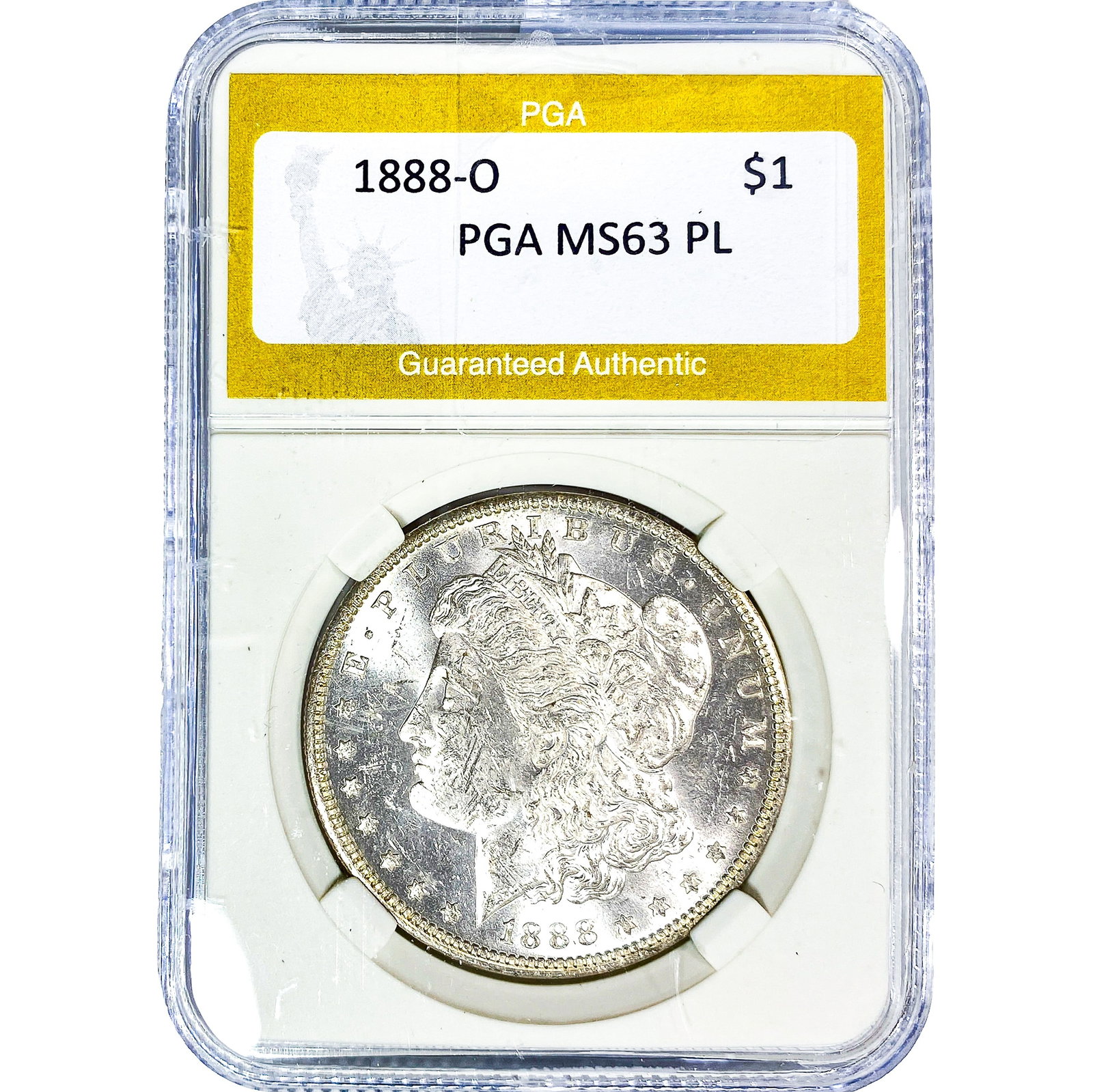1888-O Morgan Silver Dollar PGA MS63 PL: 1888-O Morgan Silver Dollar PGA MS63 PL