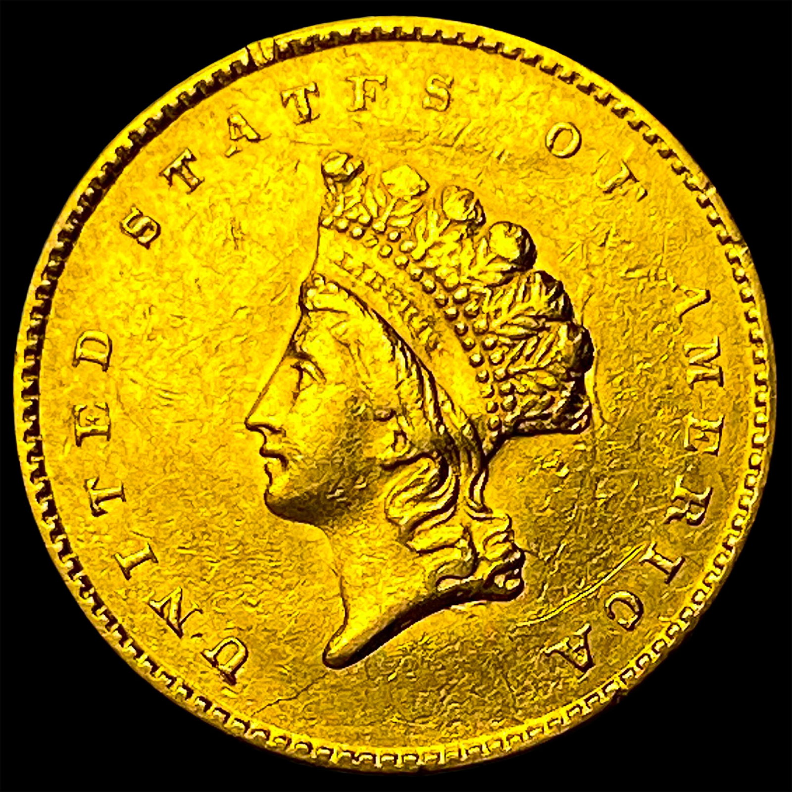 1855 Gold $1 Indian Princess Type 2 CLOSELY UNCIRCULATED: 1855 Gold $1 Indian Princess Type 2 CLOSELY UNCIRCULATED