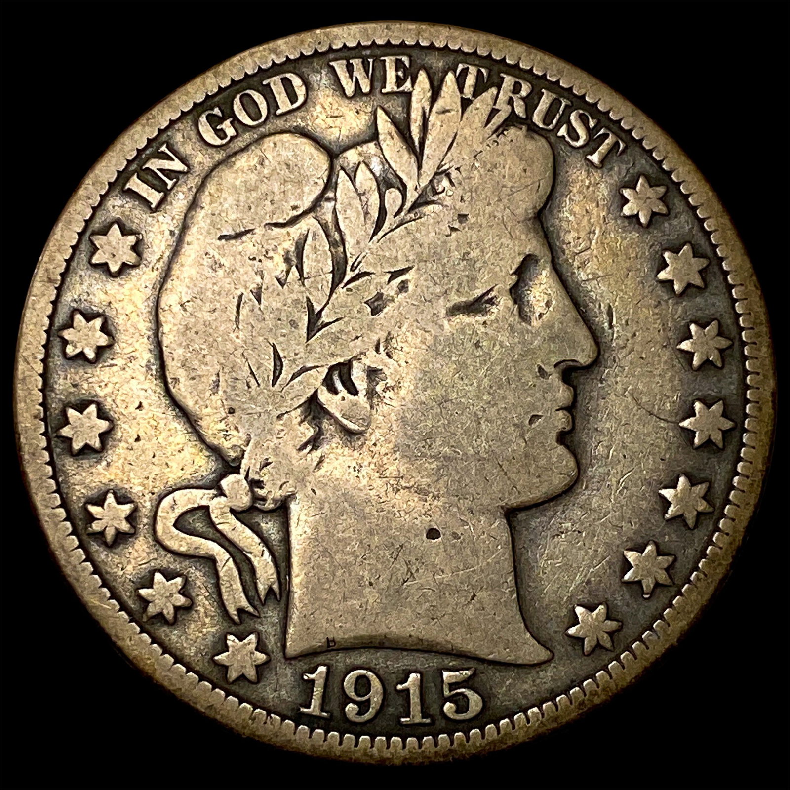 1915-S Silver Barber Half Dollar NICELY CIRCULATED: 1915-S Silver Barber Half Dollar NICELY CIRCULATED
