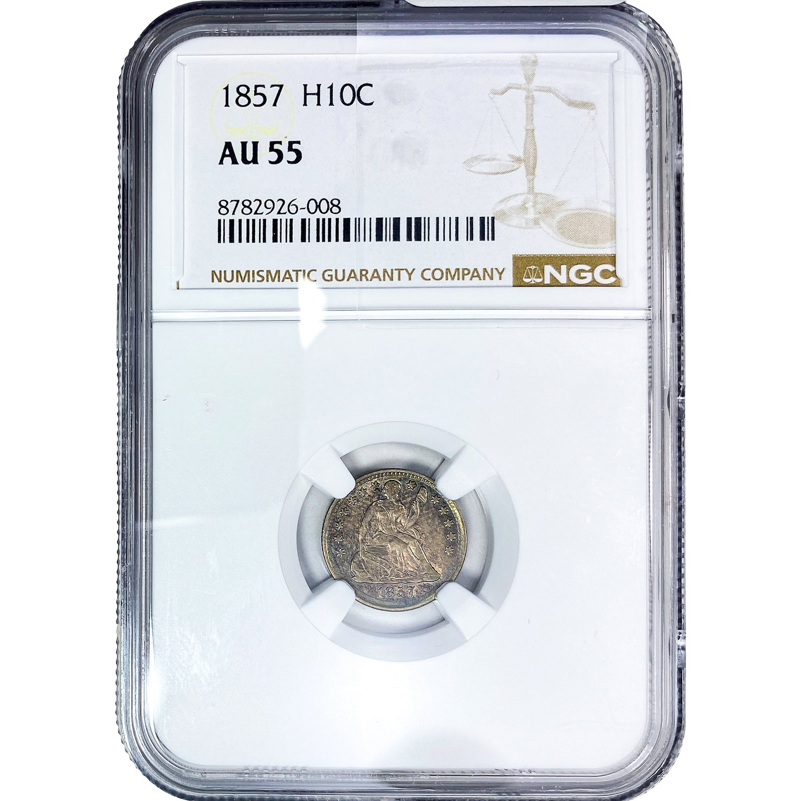 1857 Standing Liberty Dime NGC AU55: 1857 Standing Liberty Dime NGC AU55