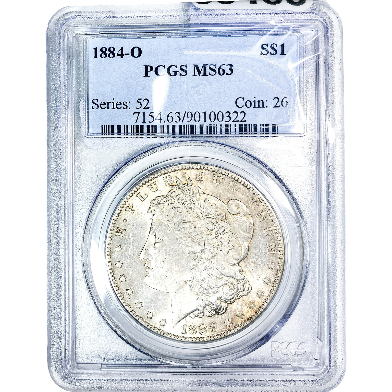 1884-O Morgan Silver Dollar PCGS MS63: 1884-O Morgan Silver Dollar PCGS MS63