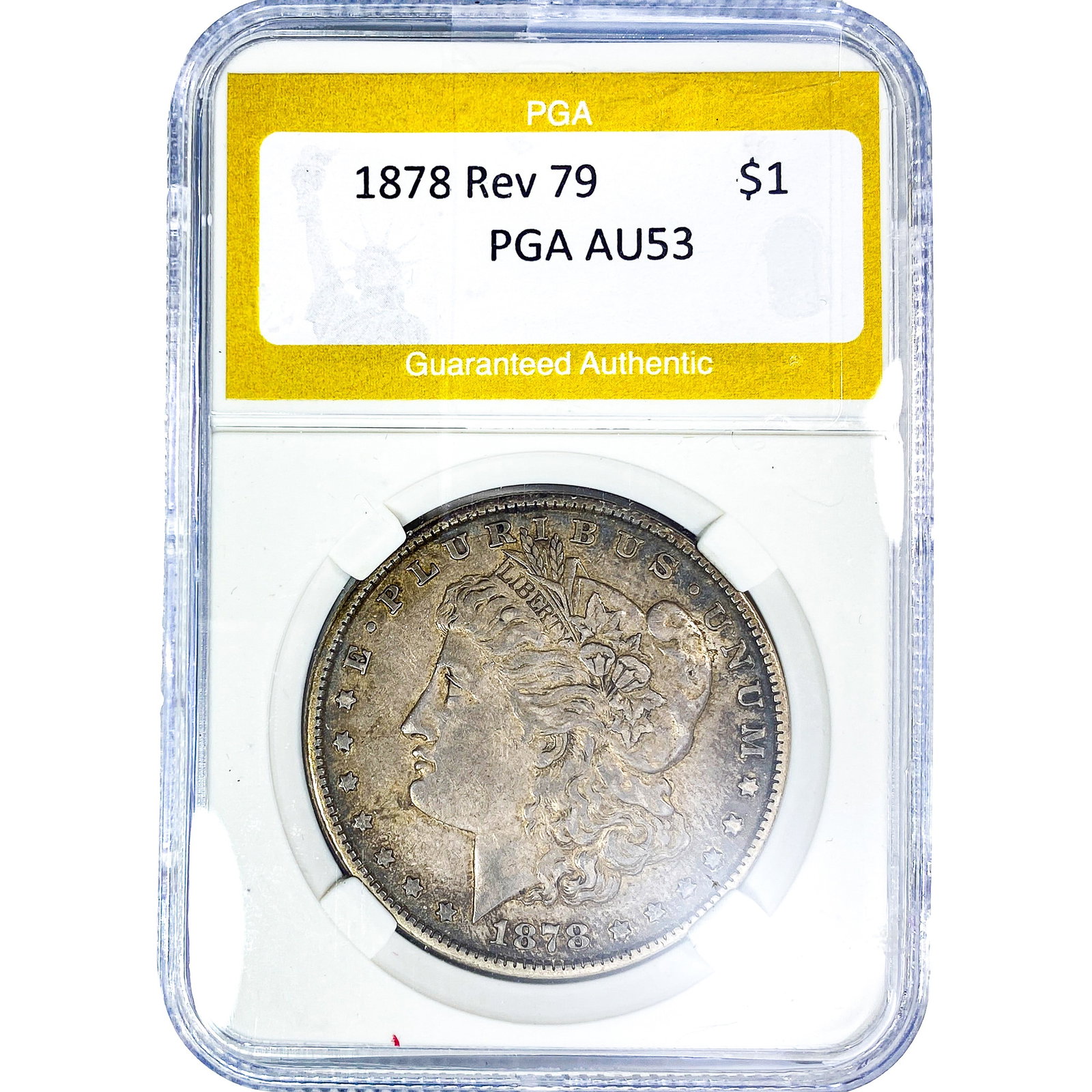 1878 Rev 79 Morgan Silver Dollar PGA AU53: 1878 Rev 79 Morgan Silver Dollar PGA AU53