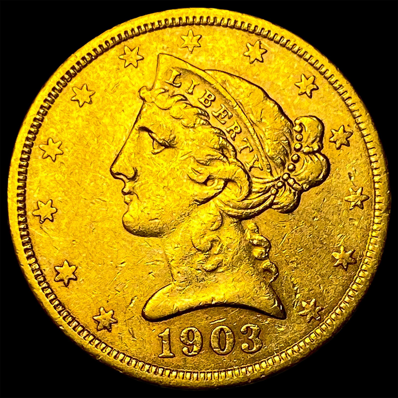 1903-S Gold $5 Liberty Half Eagle CLOSELY UNCIRCULATED (1 of 2)