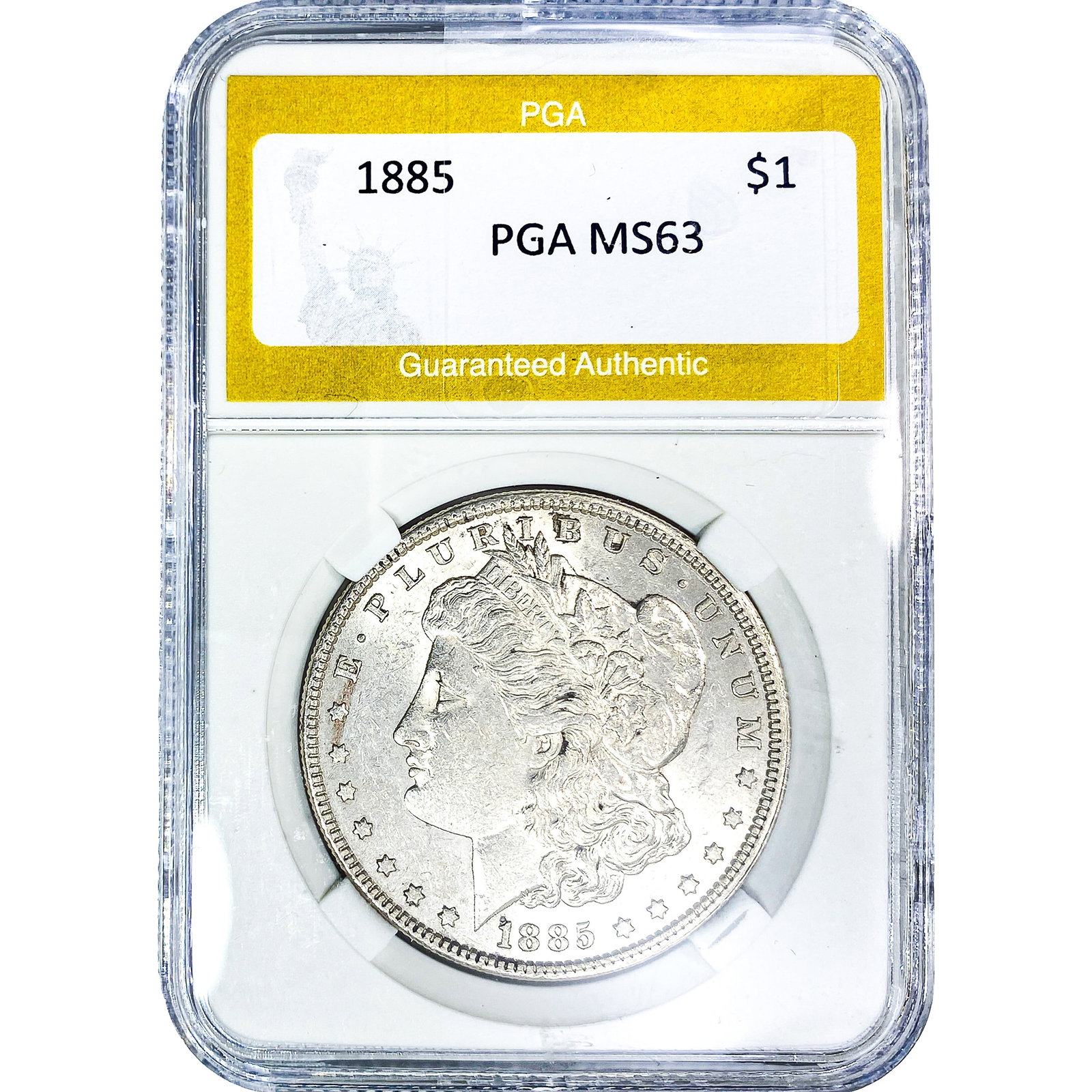 1885 Morgan Silver Dollar PGA MS63: 1885 Morgan Silver Dollar PGA MS63