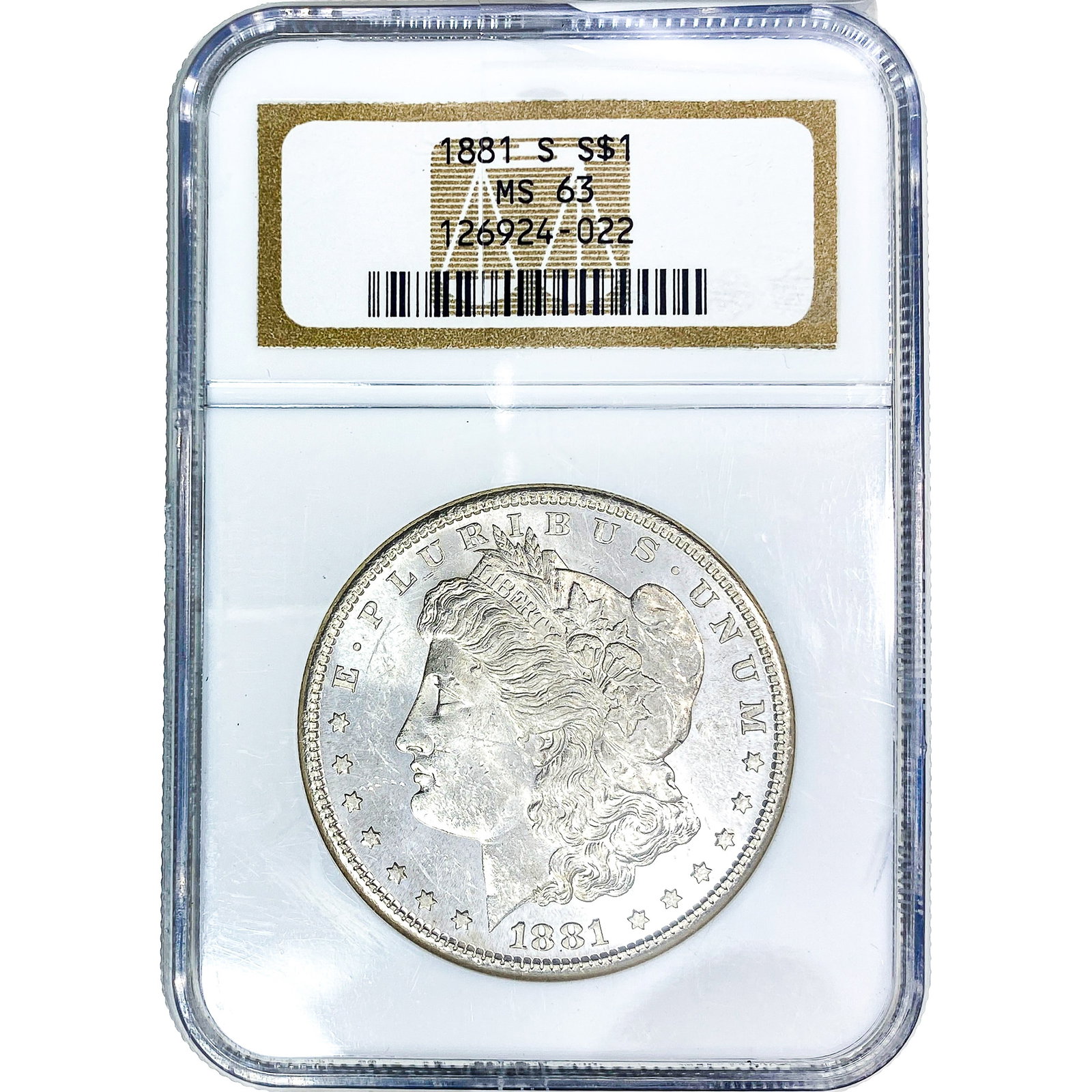 1881-S Morgan Silver Dollar NGC MS63: 1881-S Morgan Silver Dollar NGC MS63