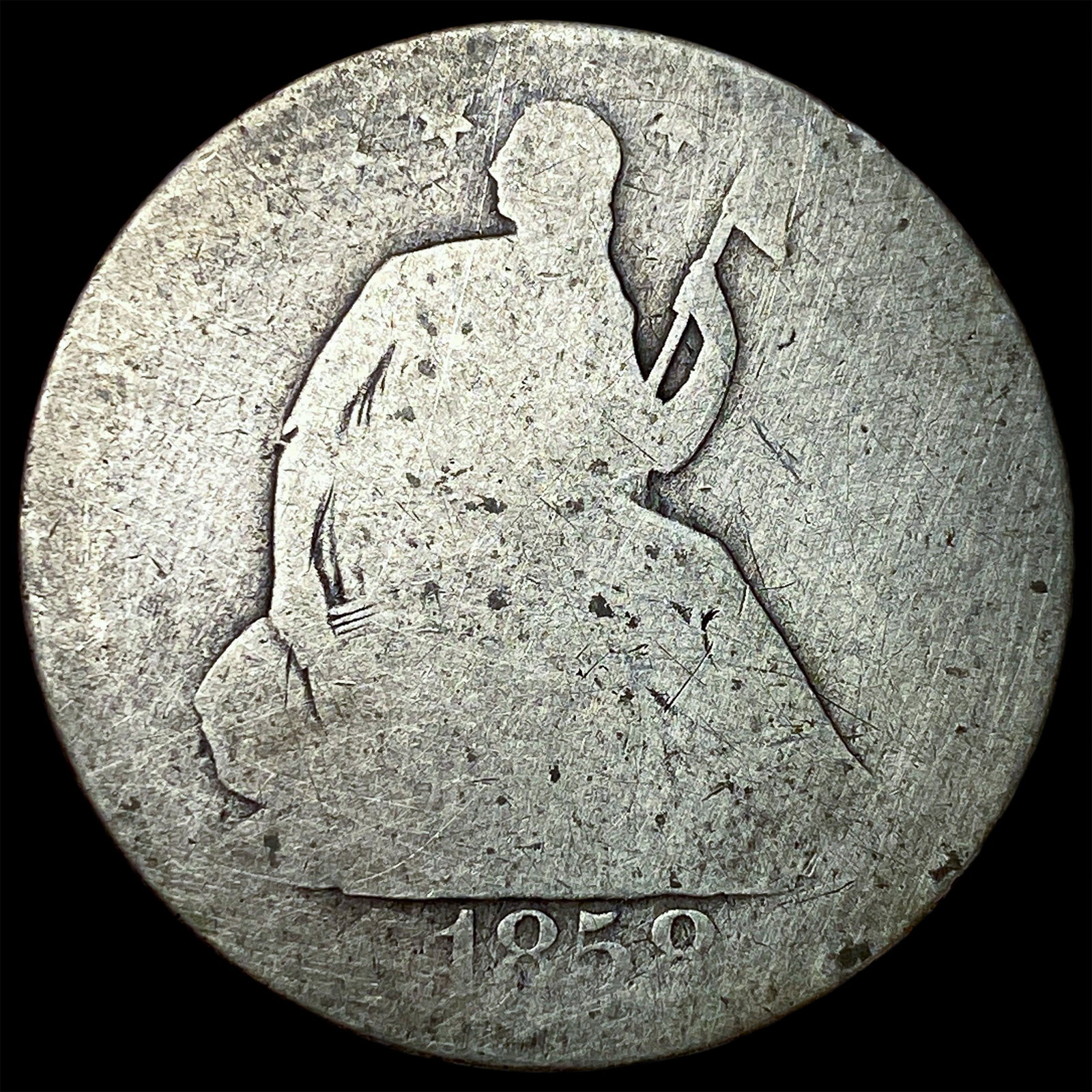 1858-O Silver Half Dollar NICELY CIRCULATED: 1858-O Silver Half Dollar NICELY CIRCULATED