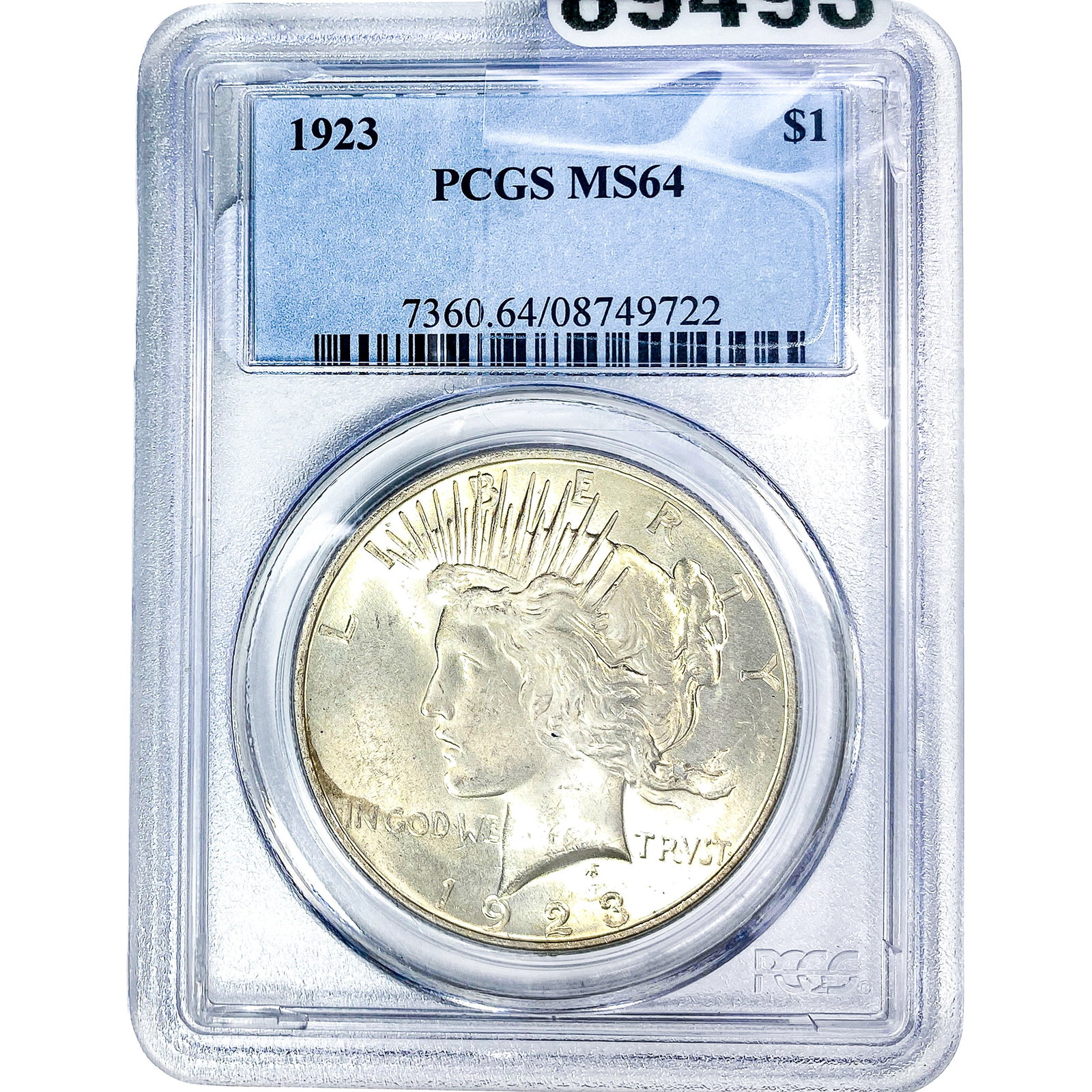 1923 Silver Peace Dollar PCGS MS64: 1923 Silver Peace Dollar PCGS MS64
