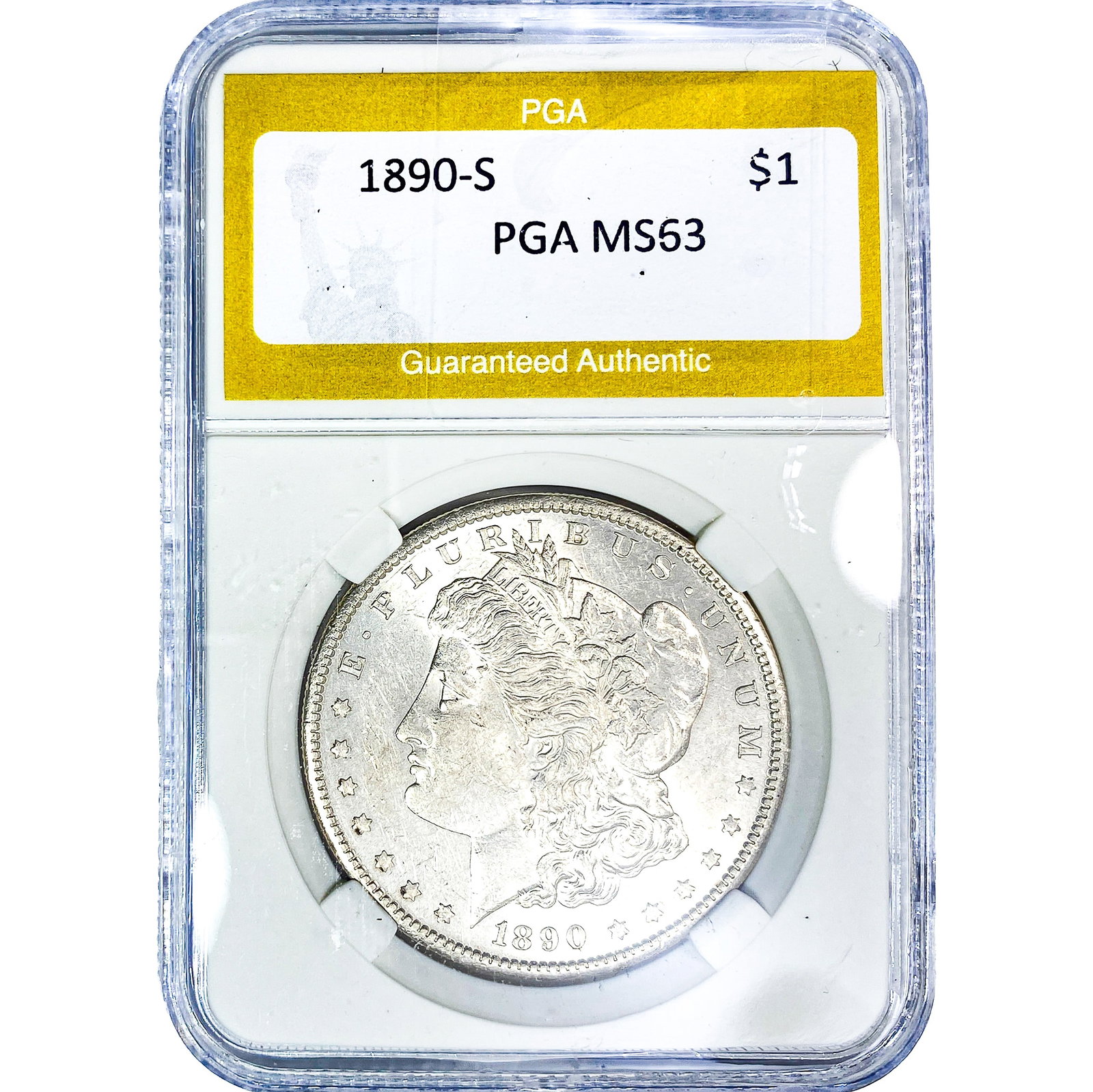 1890-S Morgan Silver Dollar PGA MS63: 1890-S Morgan Silver Dollar PGA MS63