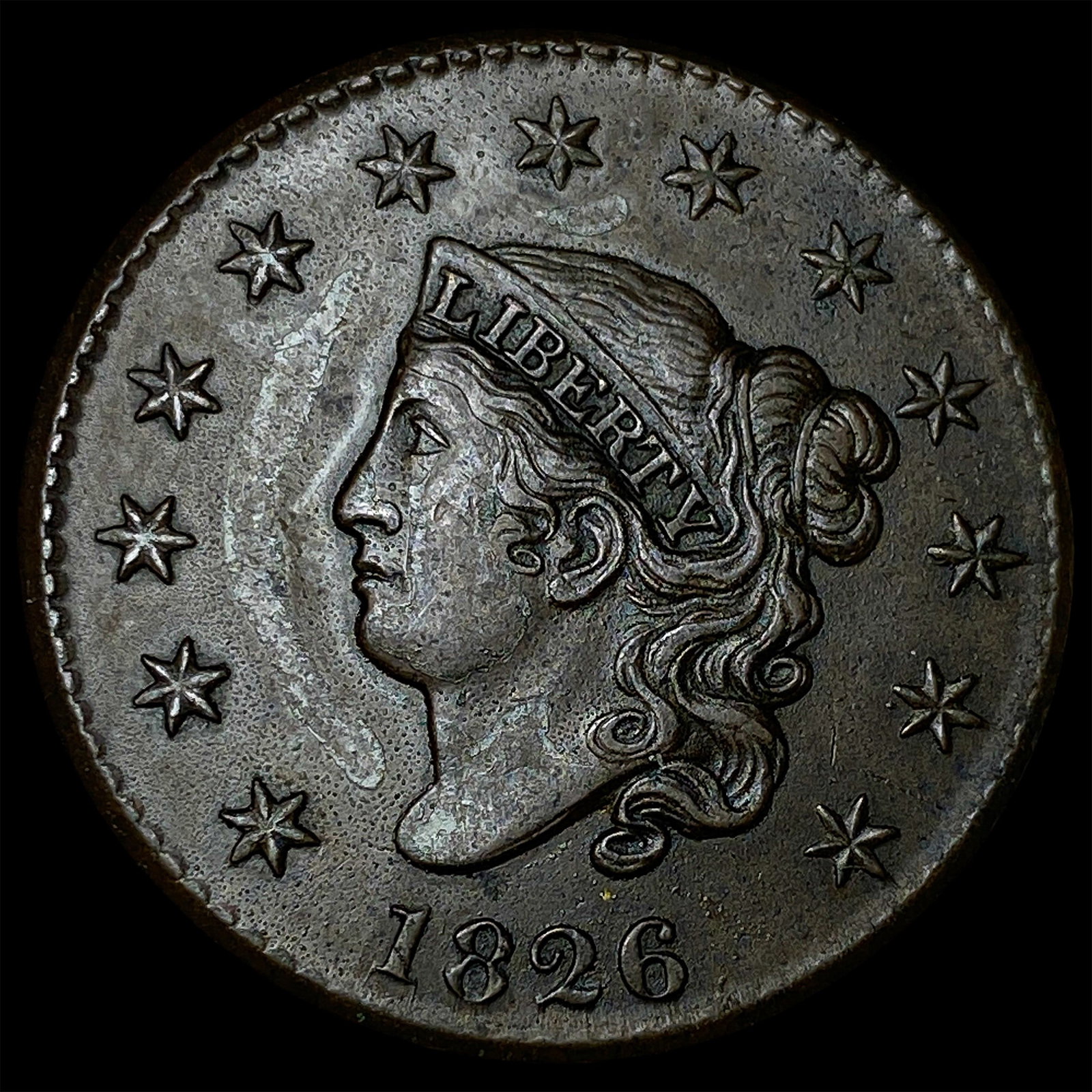 1826 Coronet Head Large Cent CLOSELY UNCIRCULATED: 1826 Coronet Head Large Cent CLOSELY UNCIRCULATED