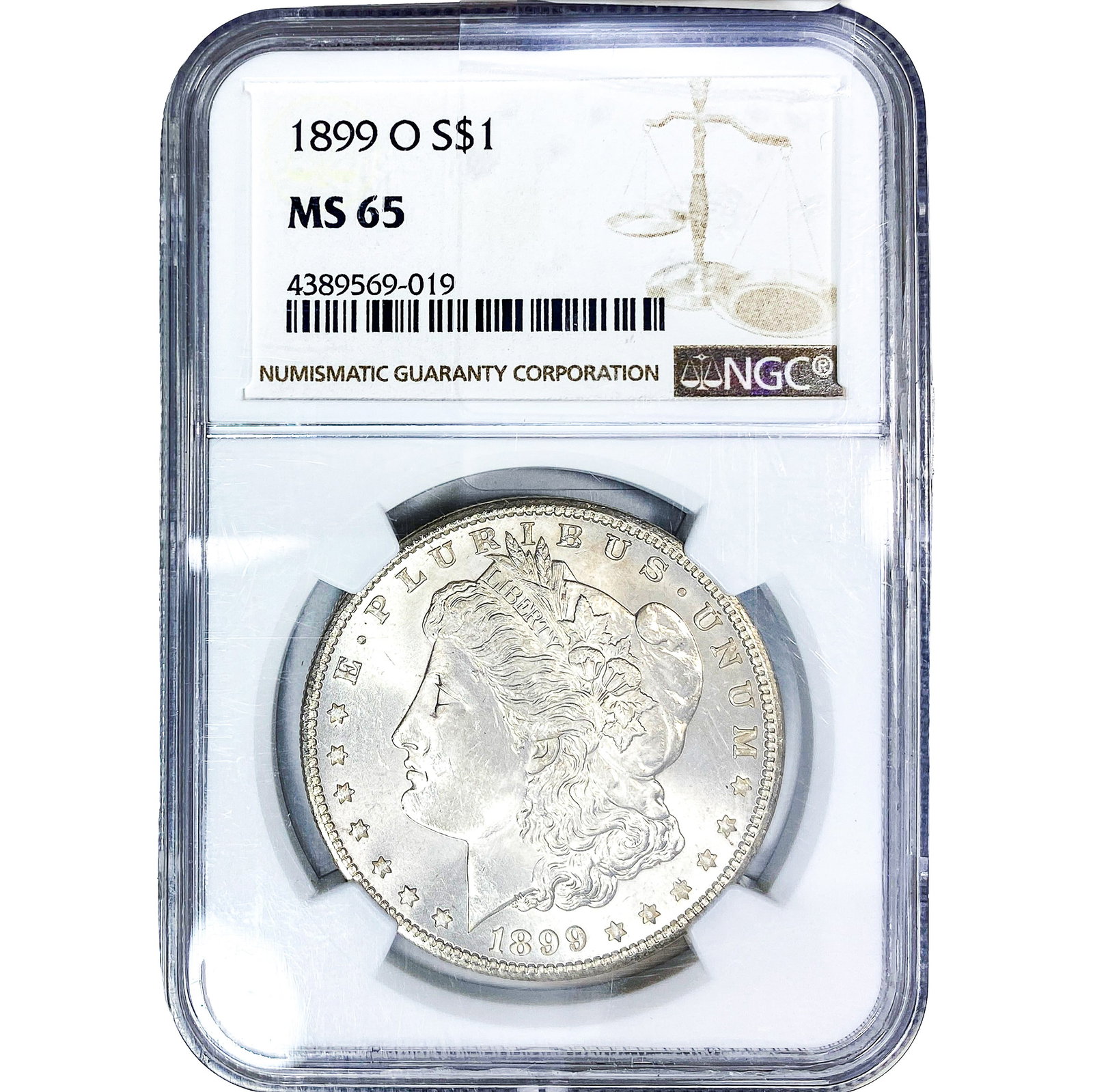 1899-O Morgan Silver Dollar NGC MS65: 1899-O Morgan Silver Dollar NGC MS65