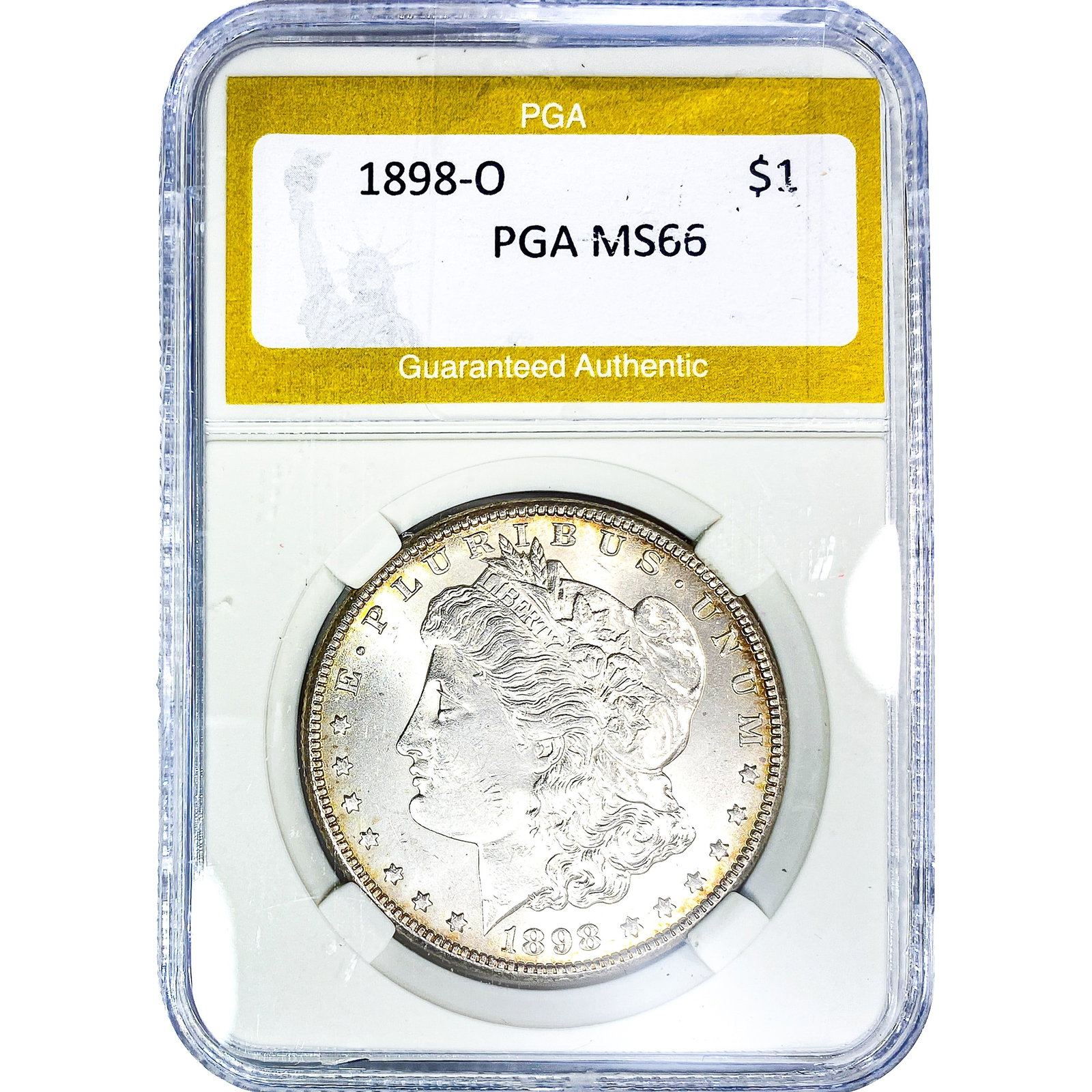 1898-O Morgan Silver Dollar PGA MS66: 1898-O Morgan Silver Dollar PGA MS66