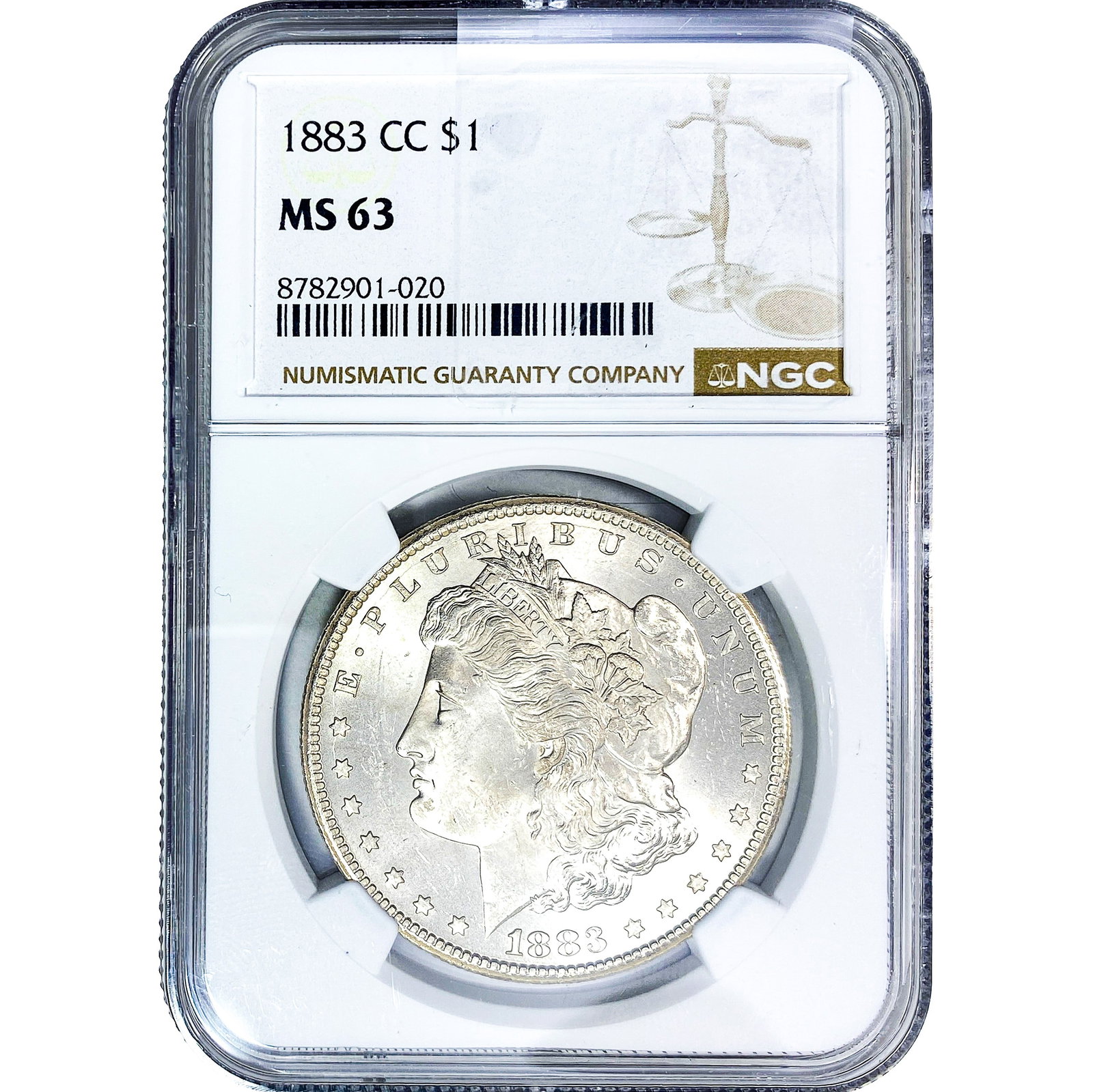 1883-CC Morgan Silver Dollar NGC MS63: 1883-CC Morgan Silver Dollar NGC MS63