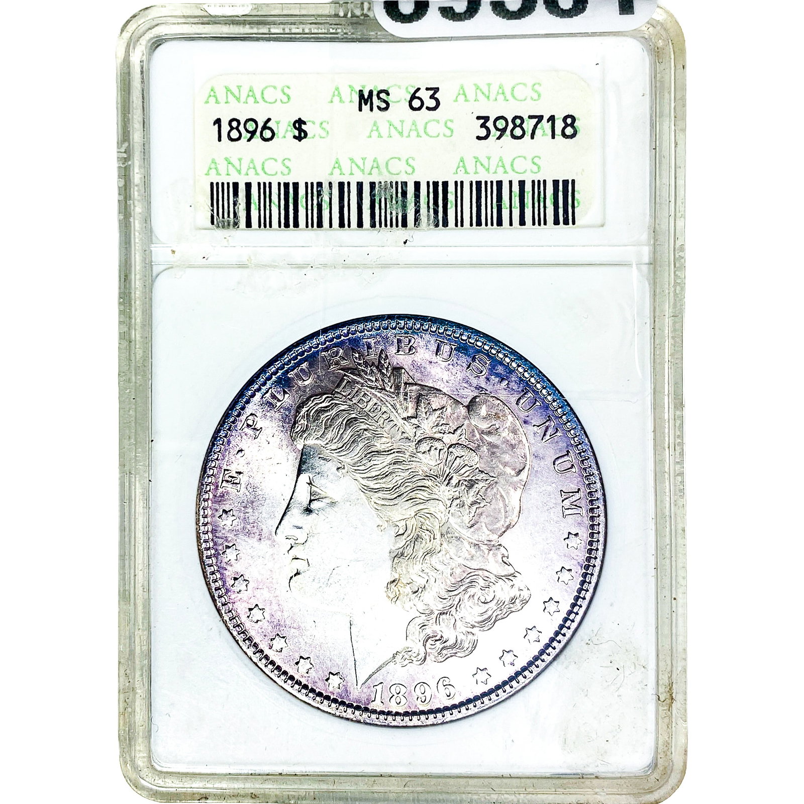 1896 Morgan Silver Dollar ANACS MS63: 1896 Morgan Silver Dollar ANACS MS63