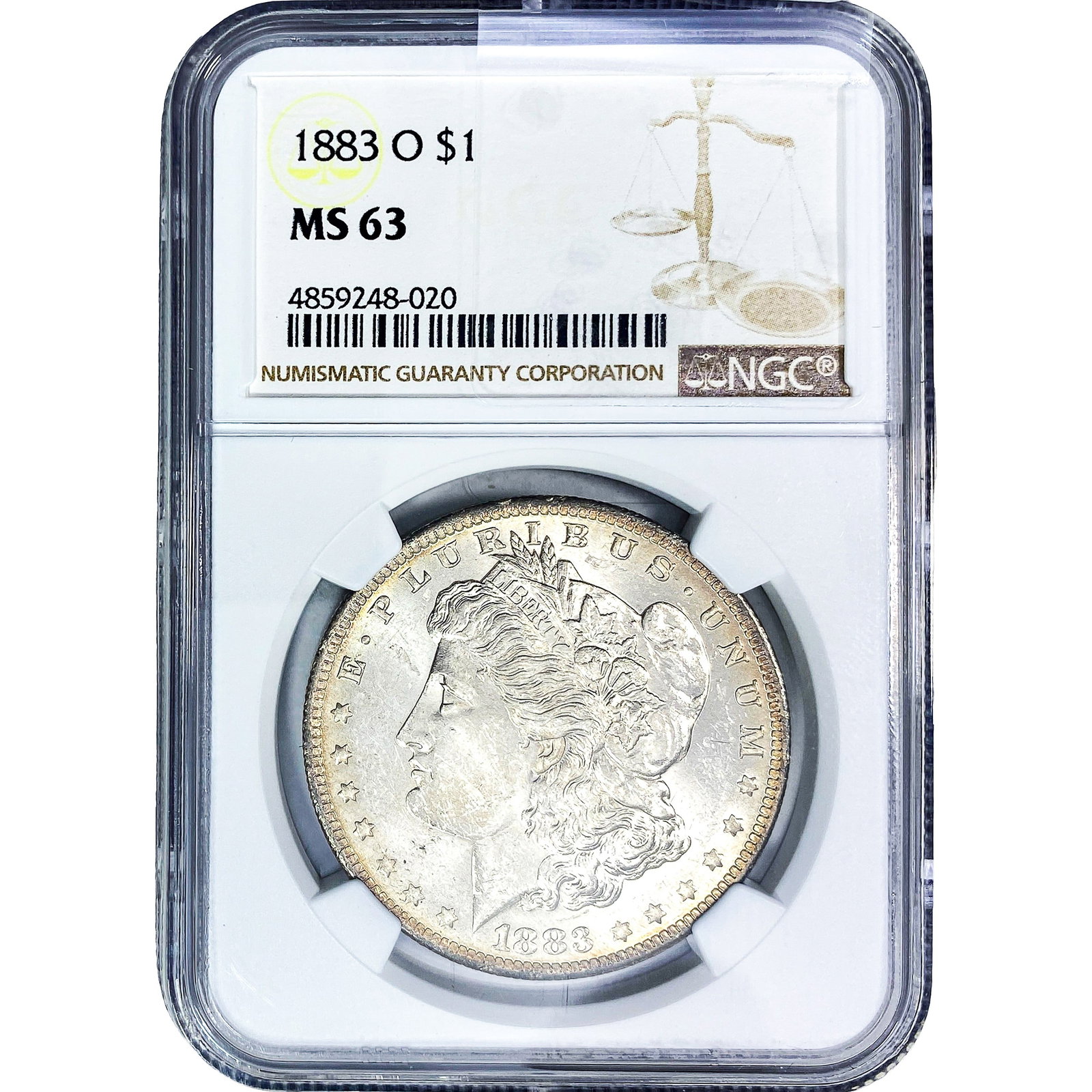 1883-O Morgan Silver Dollar NGC MS63: 1883-O Morgan Silver Dollar NGC MS63
