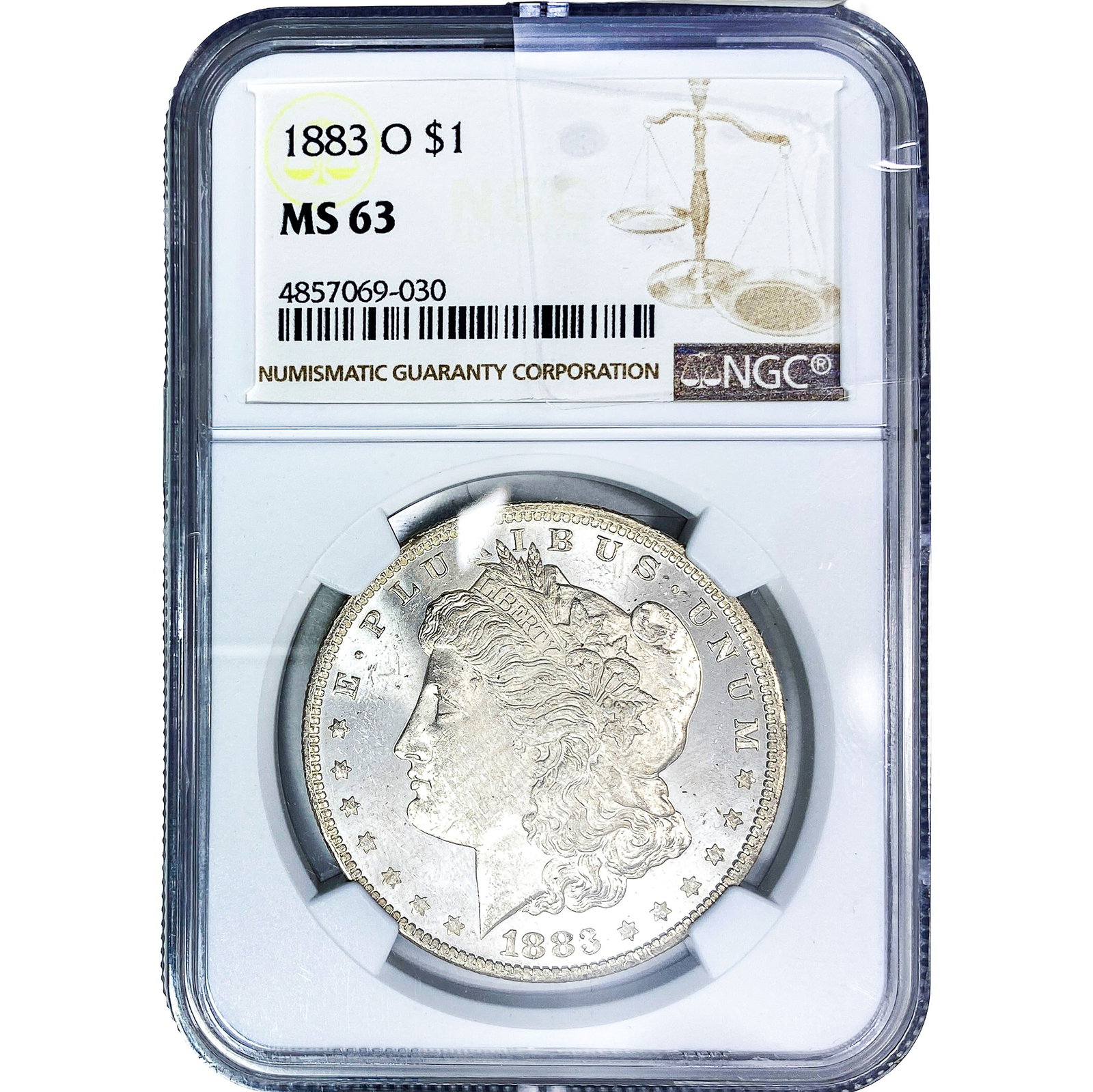 1883-O Morgan Silver Dollar NGC MS63: 1883-O Morgan Silver Dollar NGC MS63