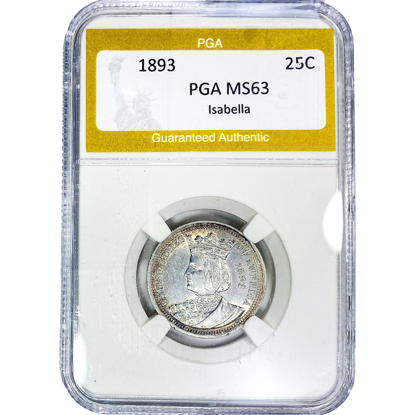1893 Isabella Silver Quarter PGA MS63 (1 of 2)