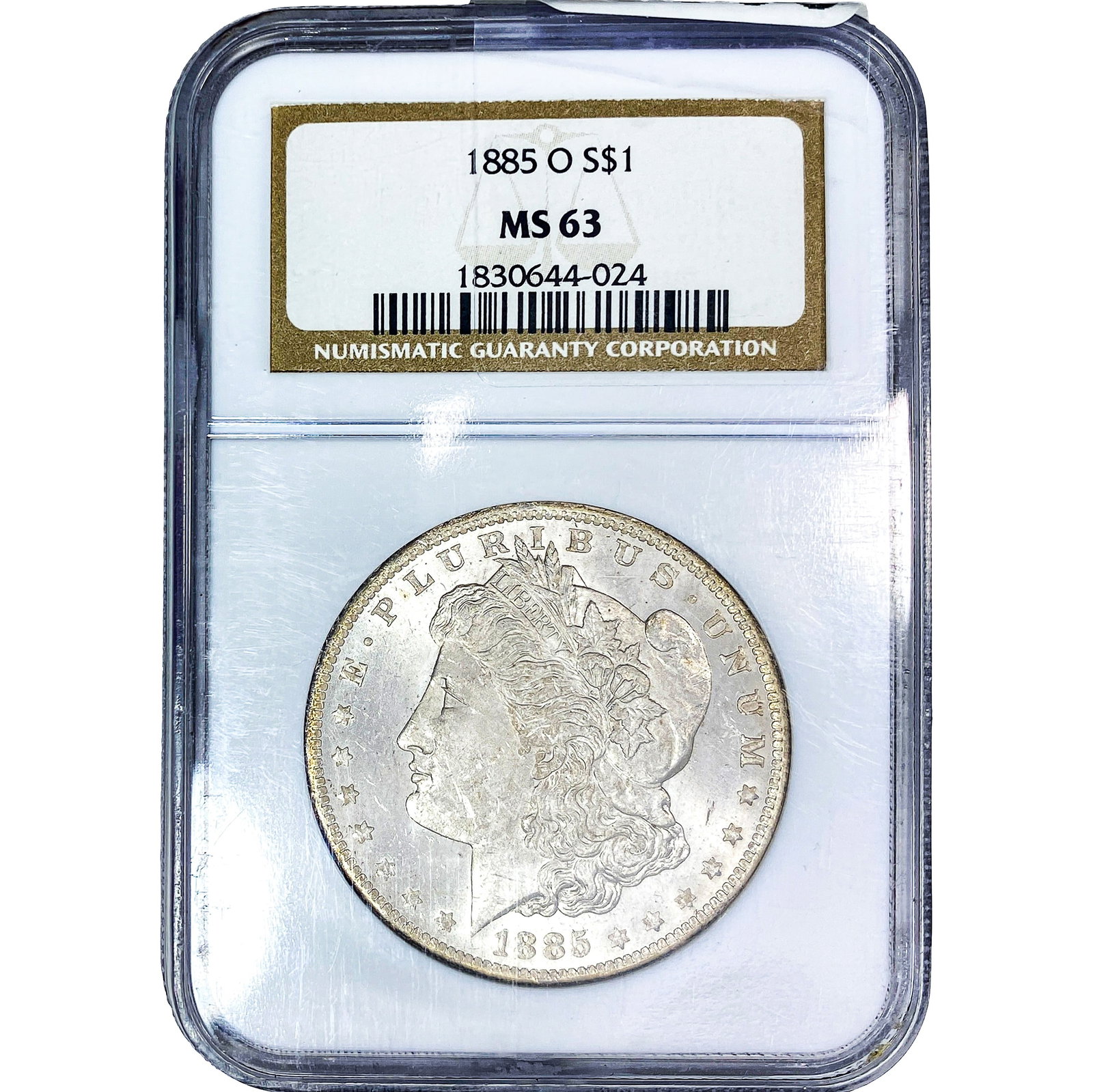 1885-O Morgan Silver Dollar NGC MS63: 1885-O Morgan Silver Dollar NGC MS63