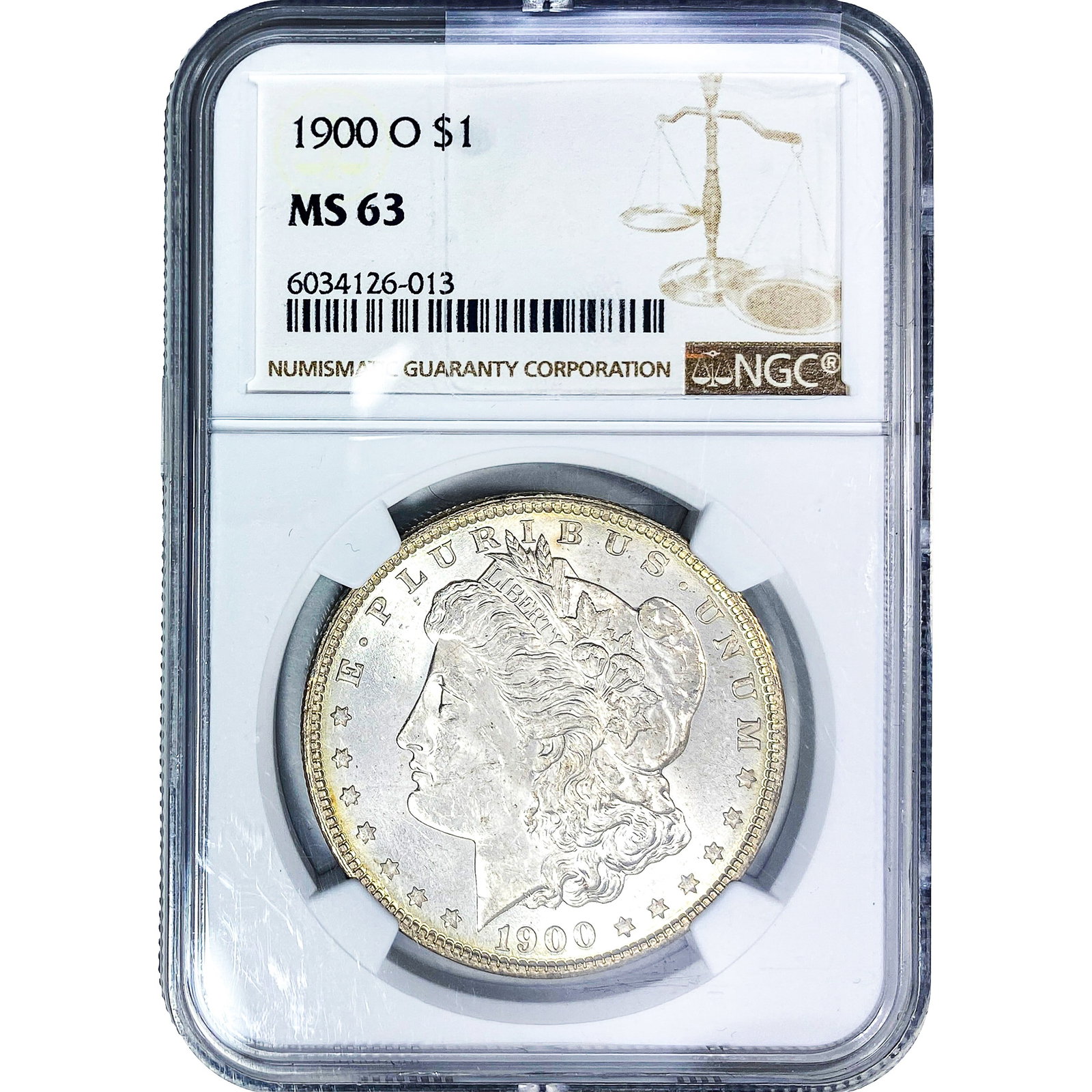 1900-O Morgan Silver Dollar NGC MS63: 1900-O Morgan Silver Dollar NGC MS63