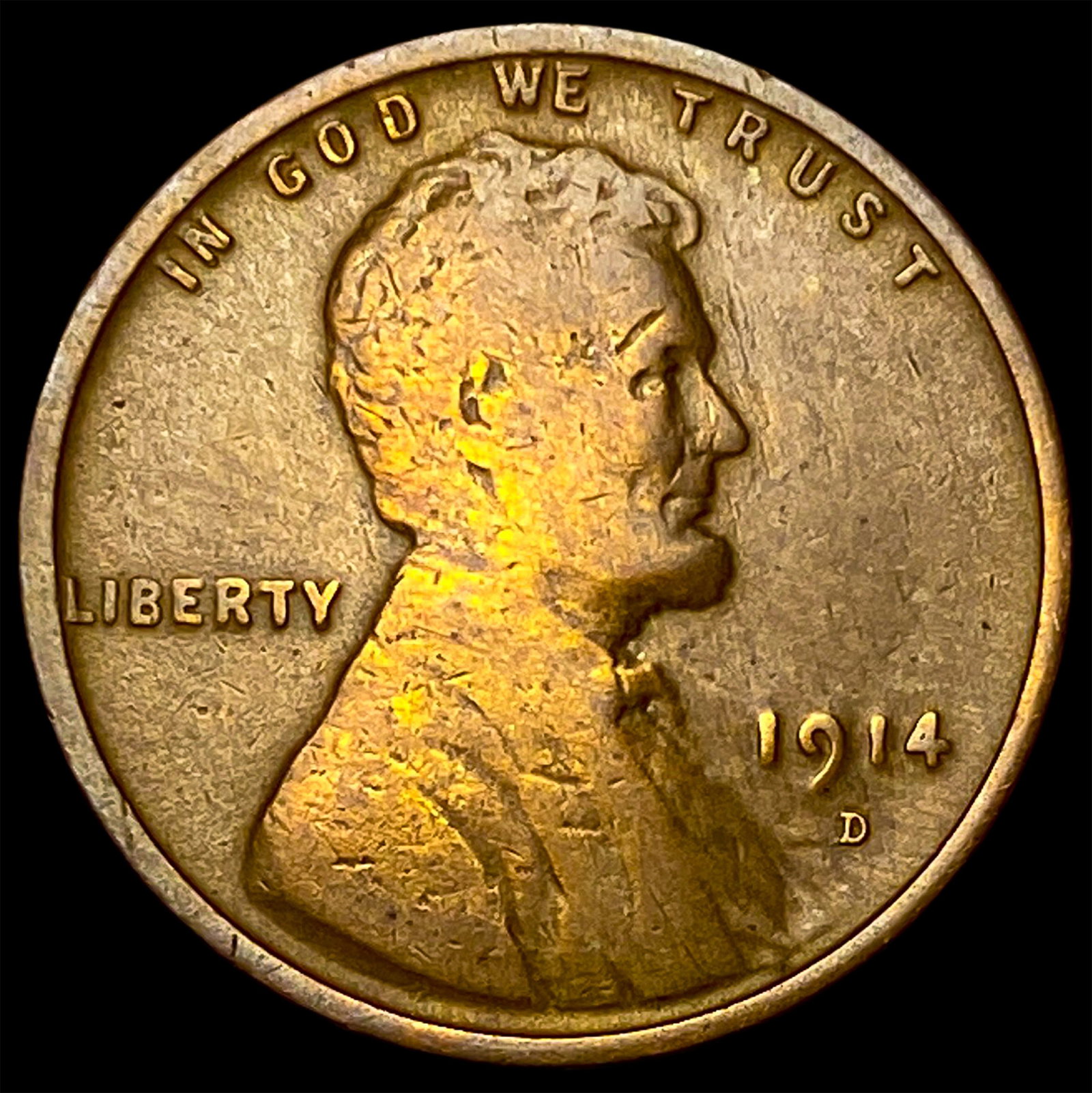 1914-D Lincoln Wheat Cent LIGHTLY CIRCULATED: 1914-D Lincoln Wheat Cent LIGHTLY CIRCULATED