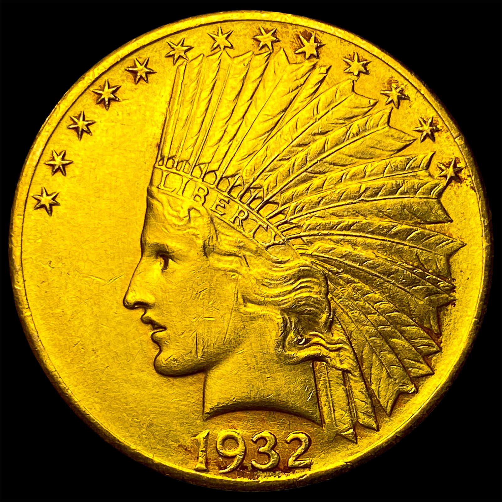 1932 Gold $10 Indian Head Eagle CLOSELY UNCIRCULATED: 1932 Gold $10 Indian Head Eagle CLOSELY UNCIRCULATED