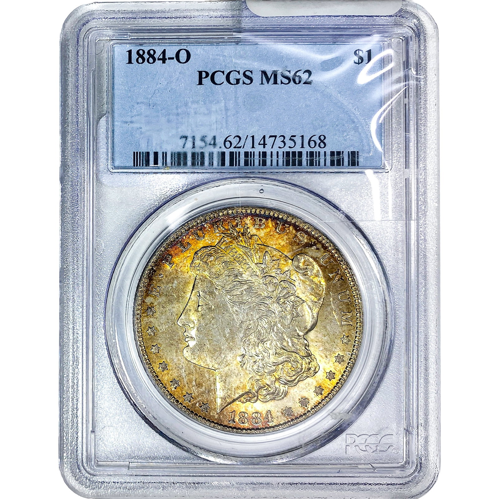 1884-O Morgan Silver Dollar PCGS MS62: 1884-O Morgan Silver Dollar PCGS MS62