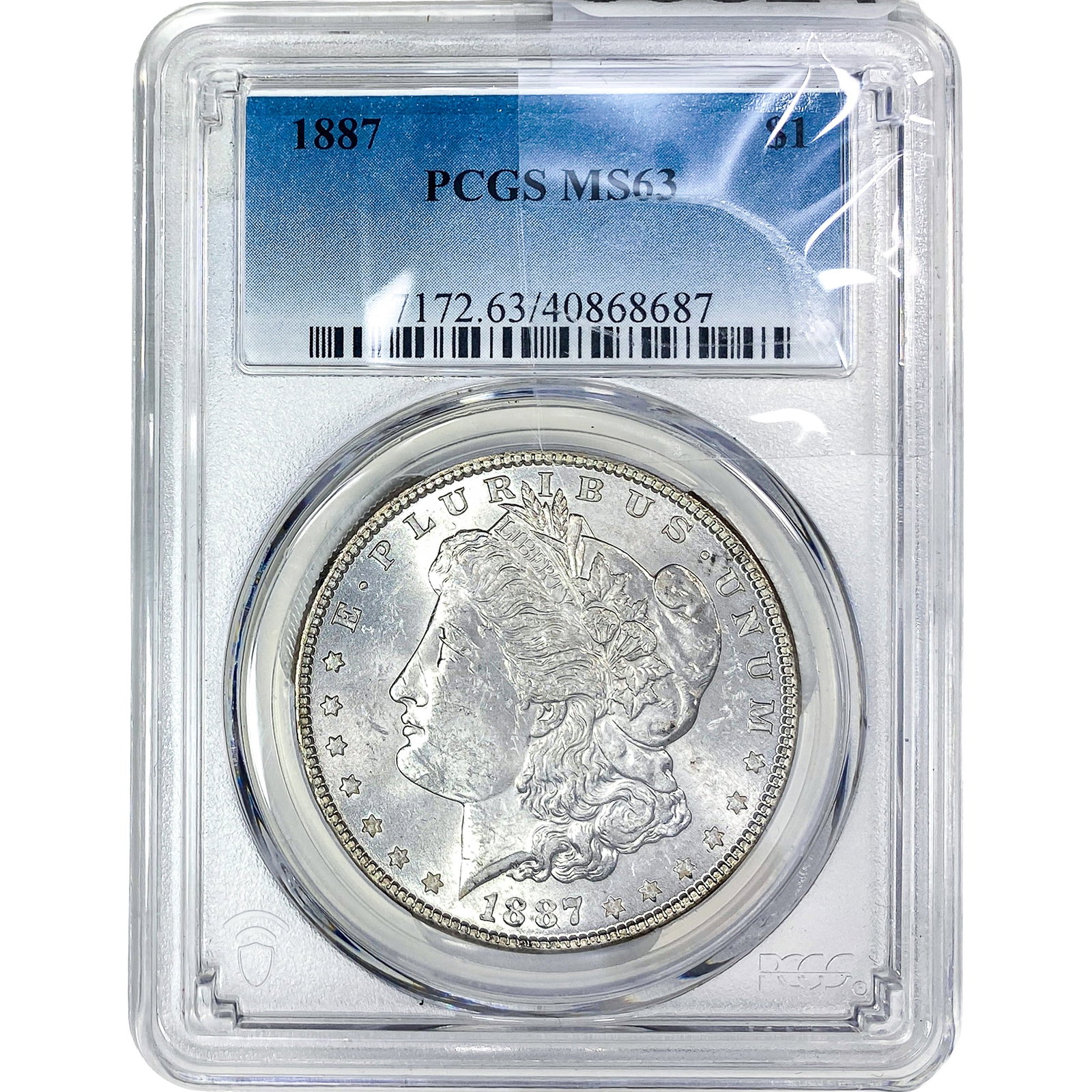 1887 Morgan Silver Dollar PCGS MS63: 1887 Morgan Silver Dollar PCGS MS63