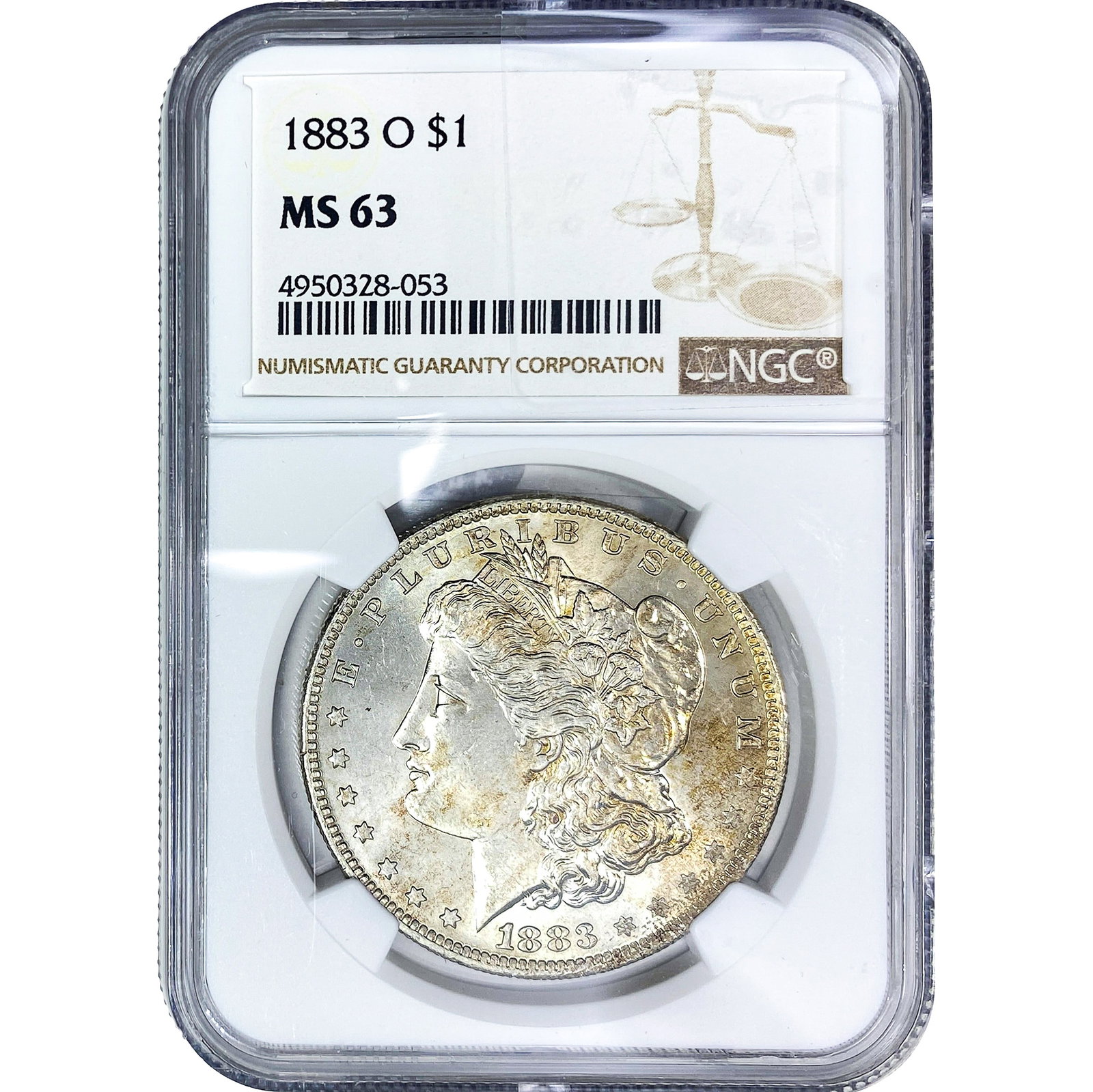 1883-O Morgan Silver Dollar NGC MS63: 1883-O Morgan Silver Dollar NGC MS63