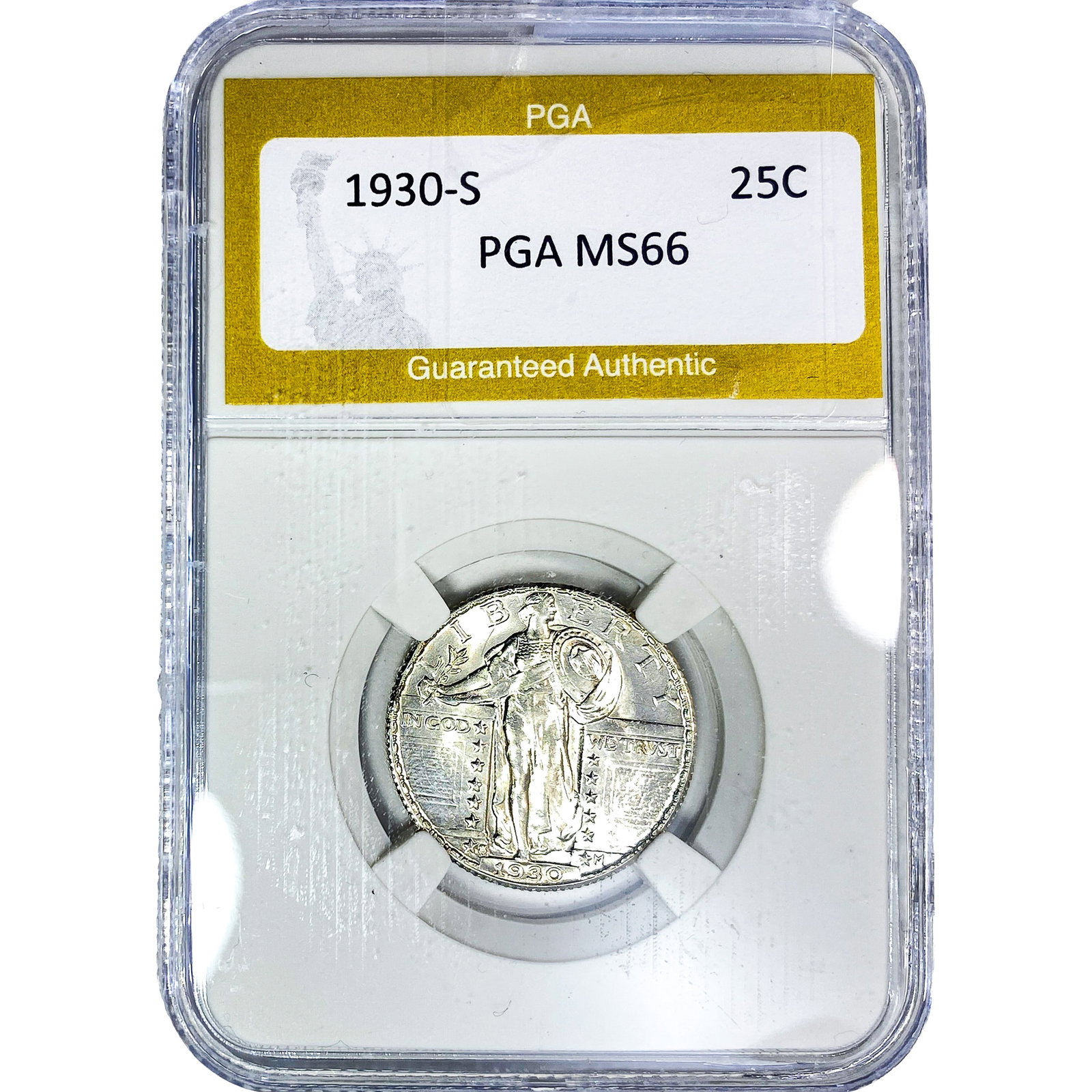 1930-S Standing Liberty Quarter PGA MS66: 1930-S Standing Liberty Quarter PGA MS66