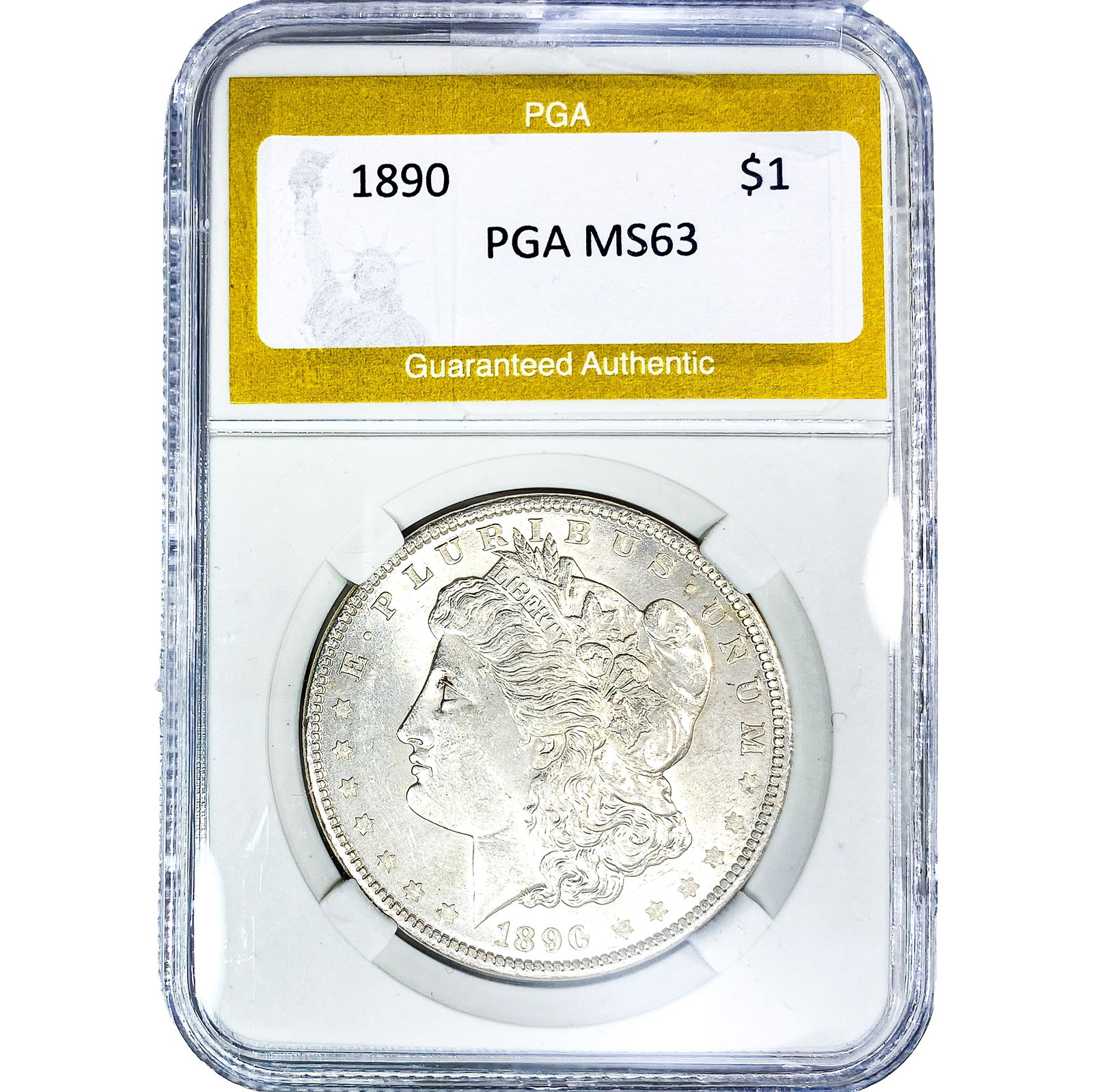 1890 Morgan Silver Dollar PGA MS63: 1890 Morgan Silver Dollar PGA MS63