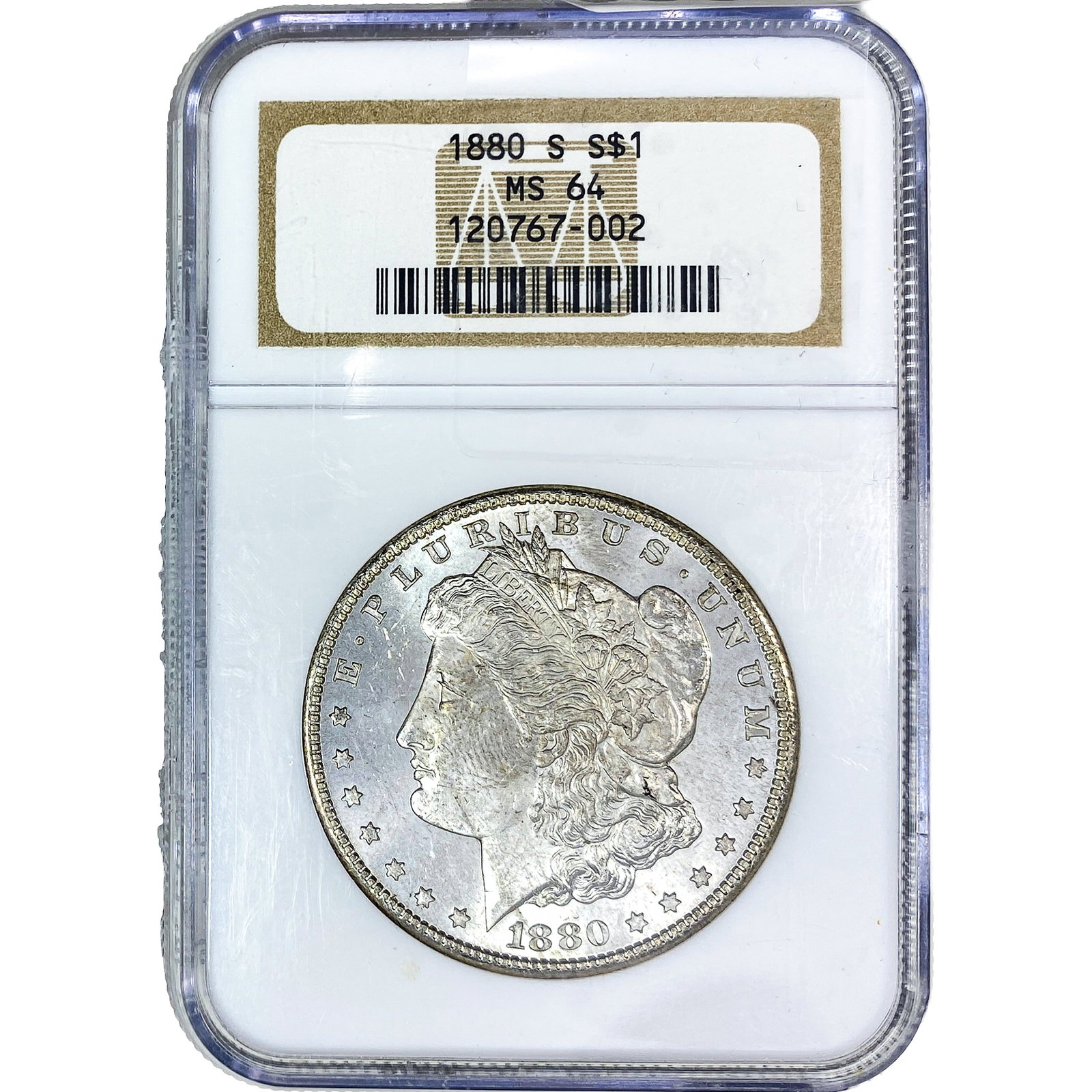 1880-S Morgan Silver Dollar NGC MS64: 1880-S Morgan Silver Dollar NGC MS64