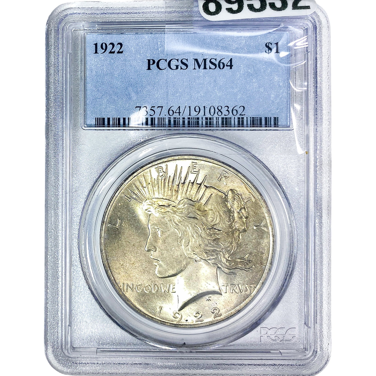 1922 Silver Peace Dollar PCGS MS64: 1922 Silver Peace Dollar PCGS MS64