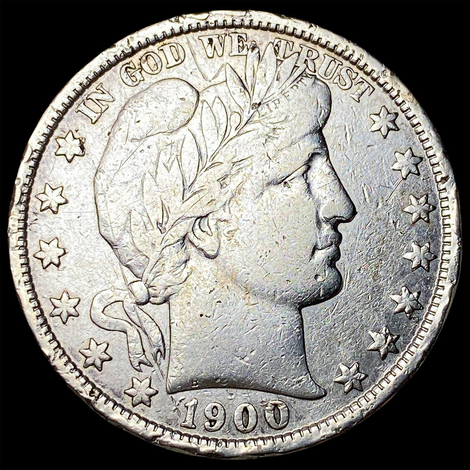 1900 Barber Half Dollar ABOUT UNCIRCULATED: 1900 Barber Half Dollar ABOUT UNCIRCULATED