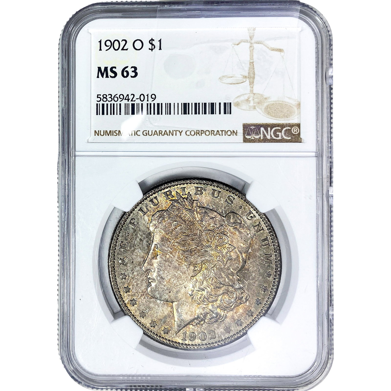 1902-O Morgan Silver Dollar NGC MS63: 1902-O Morgan Silver Dollar NGC MS63