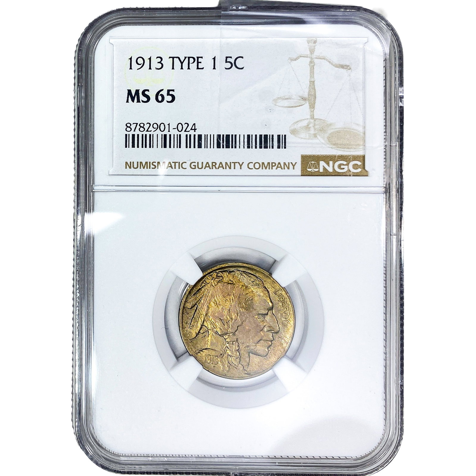 1913 Buffalo Dollar NGC MS65: 1913 Buffalo Dollar NGC MS65