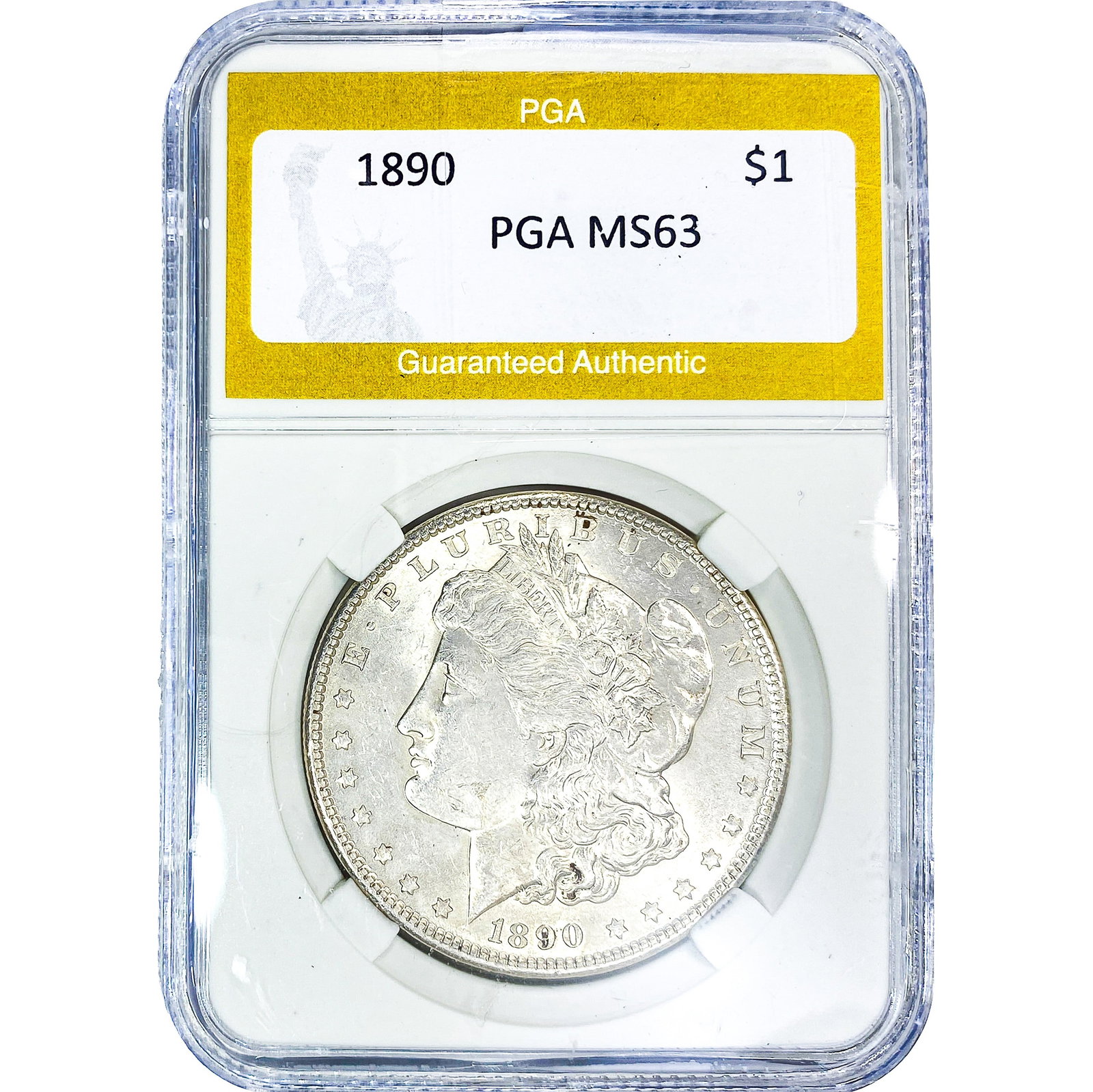 1890 Morgan Silver Dollar PGA MS63: 1890 Morgan Silver Dollar PGA MS63