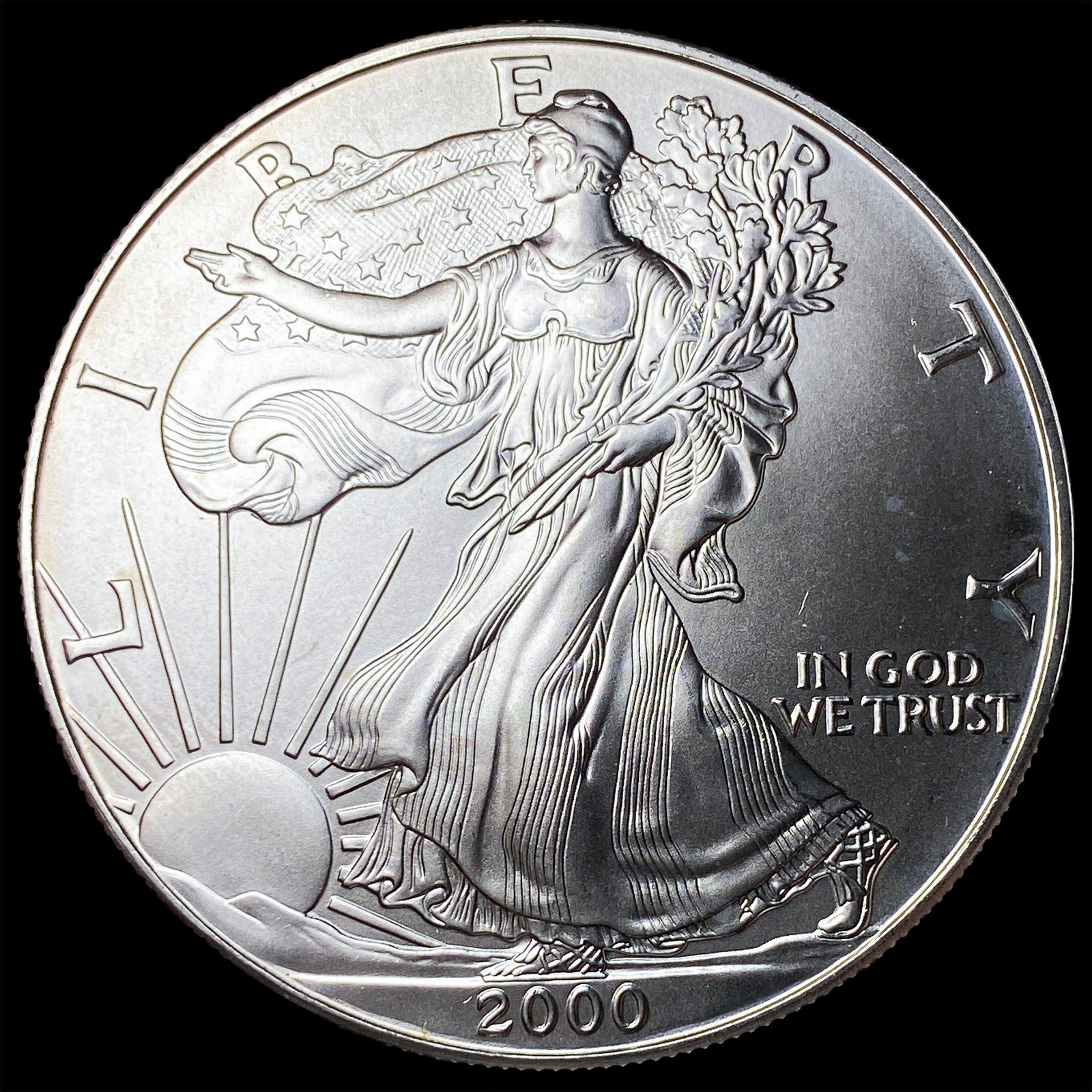 2000 1 oz Silver American Eagle $1 SUPERB GEM BU (1 of 2)