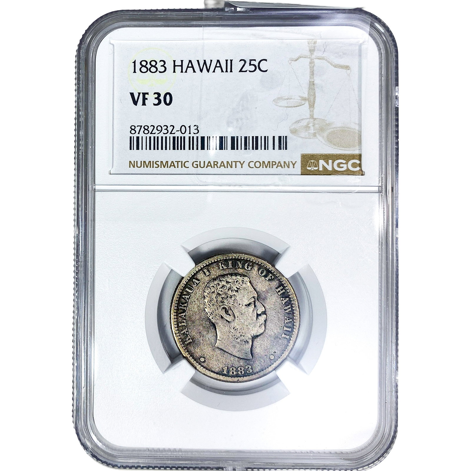 1883 Hawaiian Quarter NGC VF30: 1883 Hawaiian Quarter NGC VF30