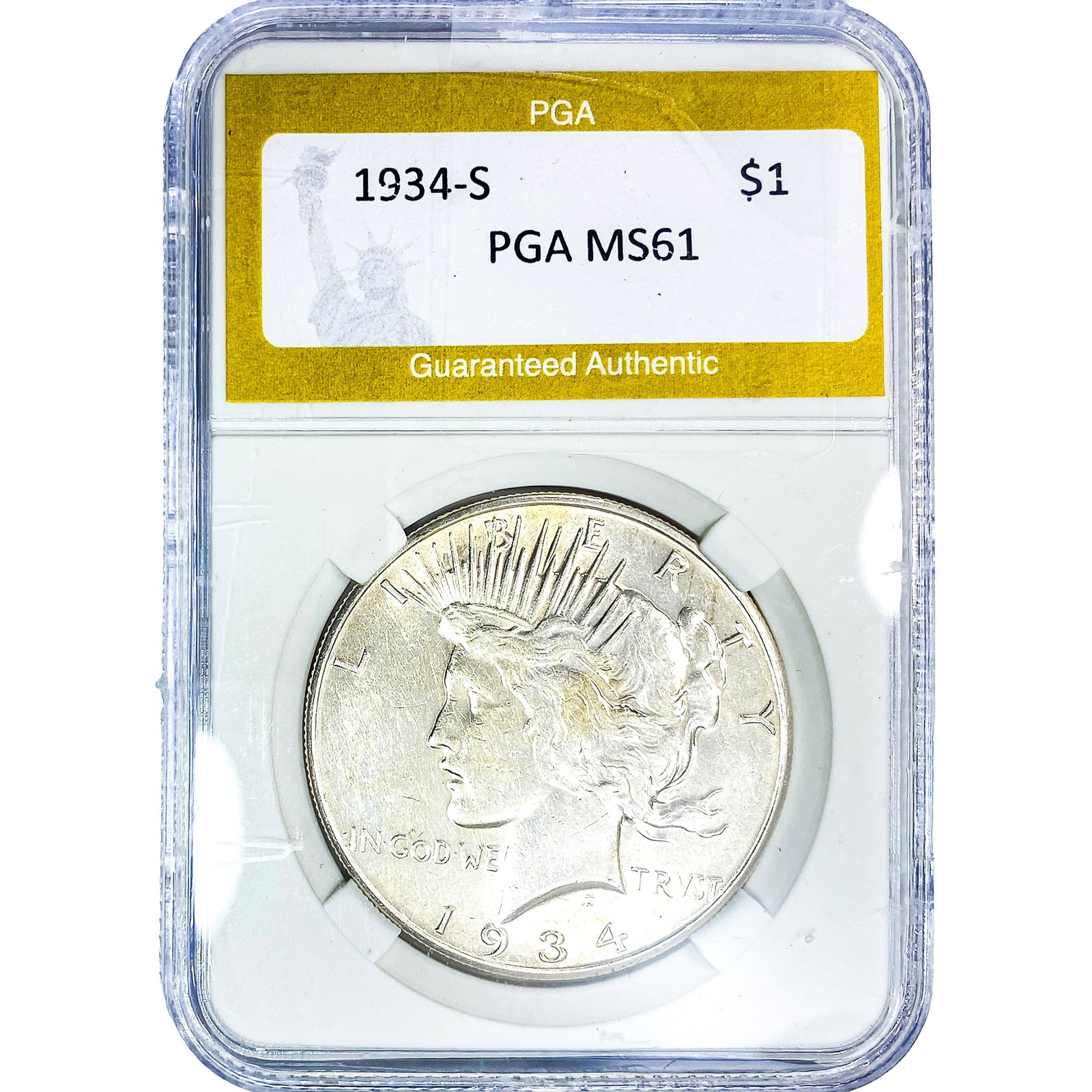 1934-S Silver Peace Dollar PGA MS61 (1 of 2)