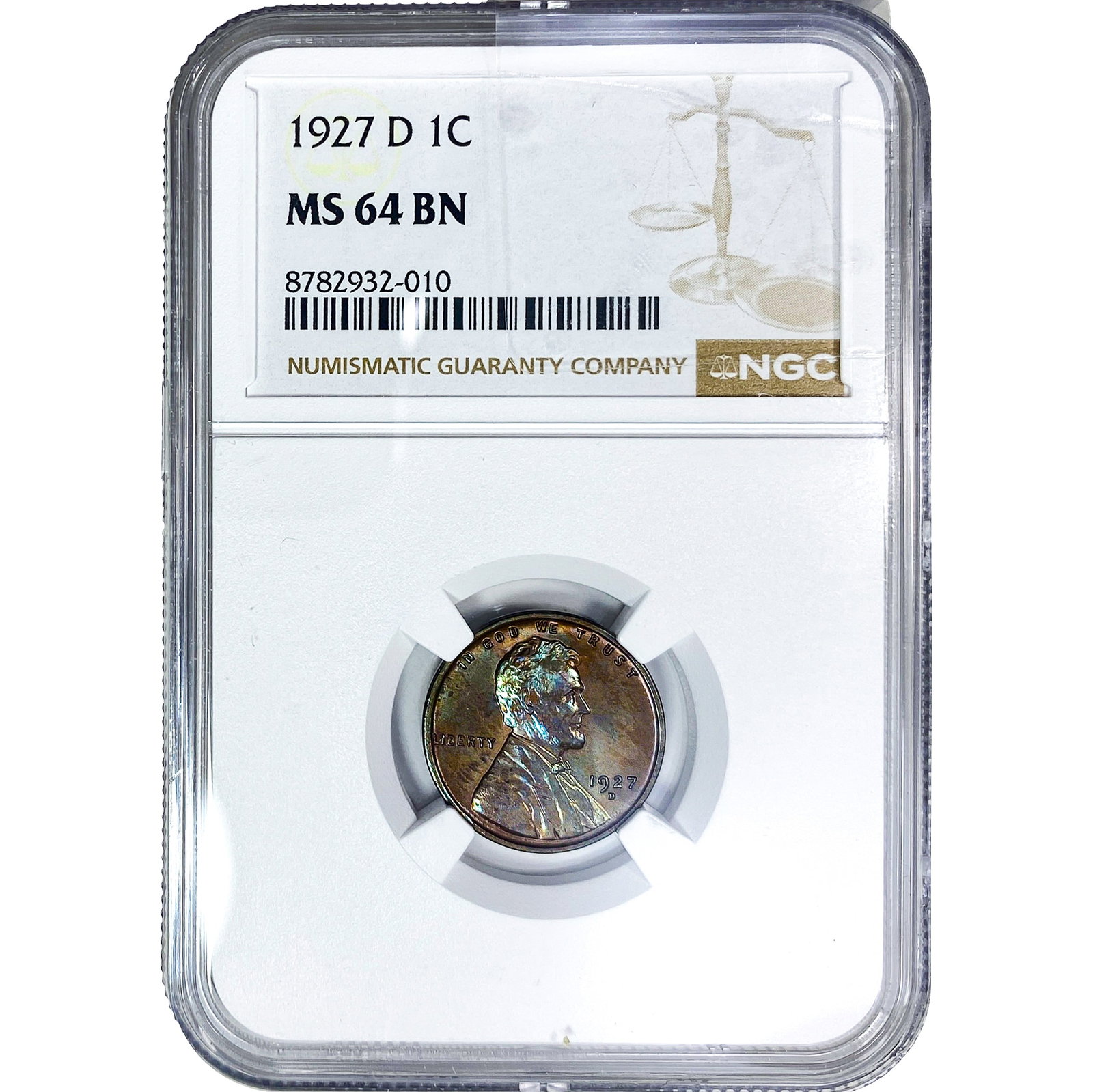 1927-D Wheat Cent NGC MS64 BN: 1927-D Wheat Cent NGC MS64 BN