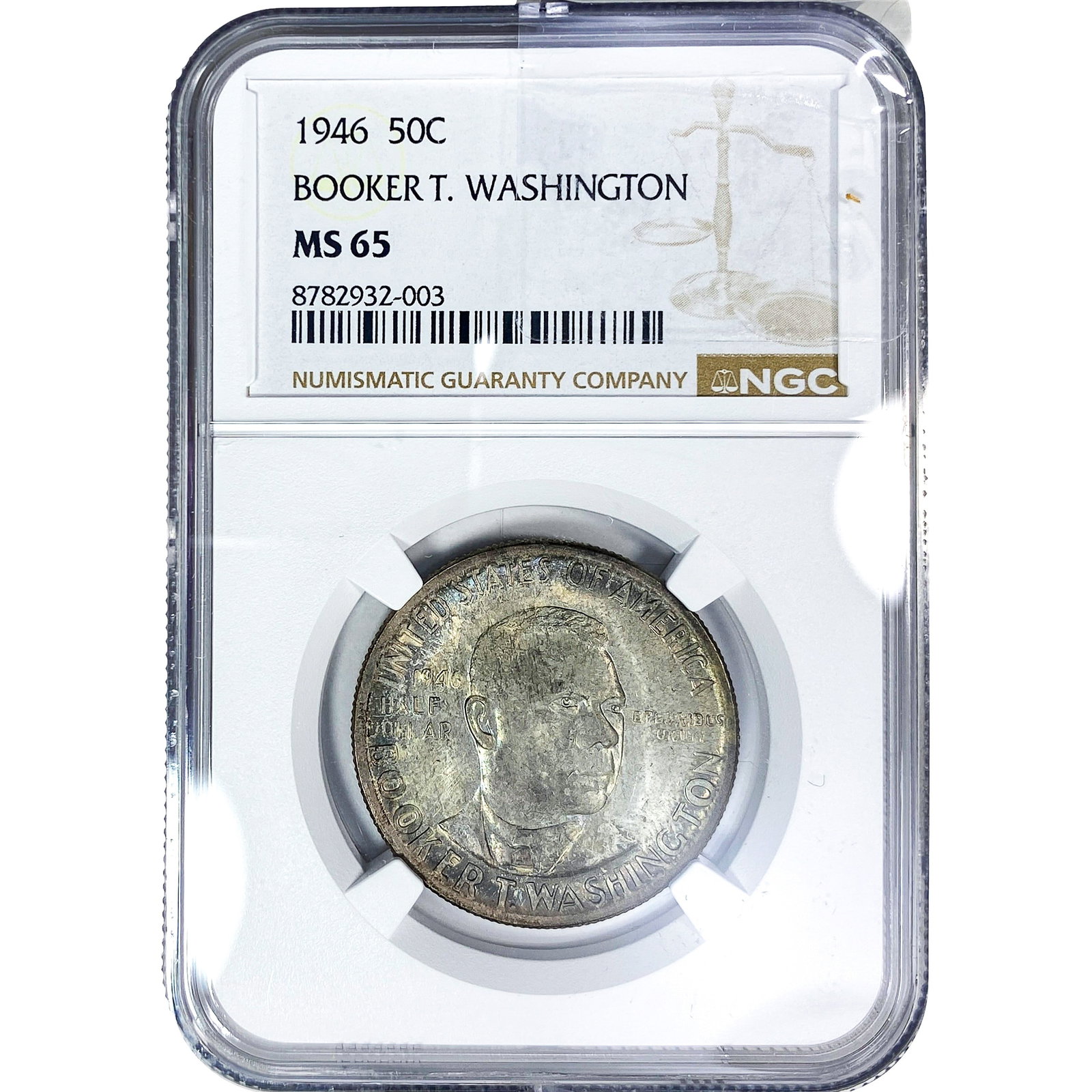 1946 Booker T Half Dollar NGC MS65: 1946 Booker T Half Dollar NGC MS65