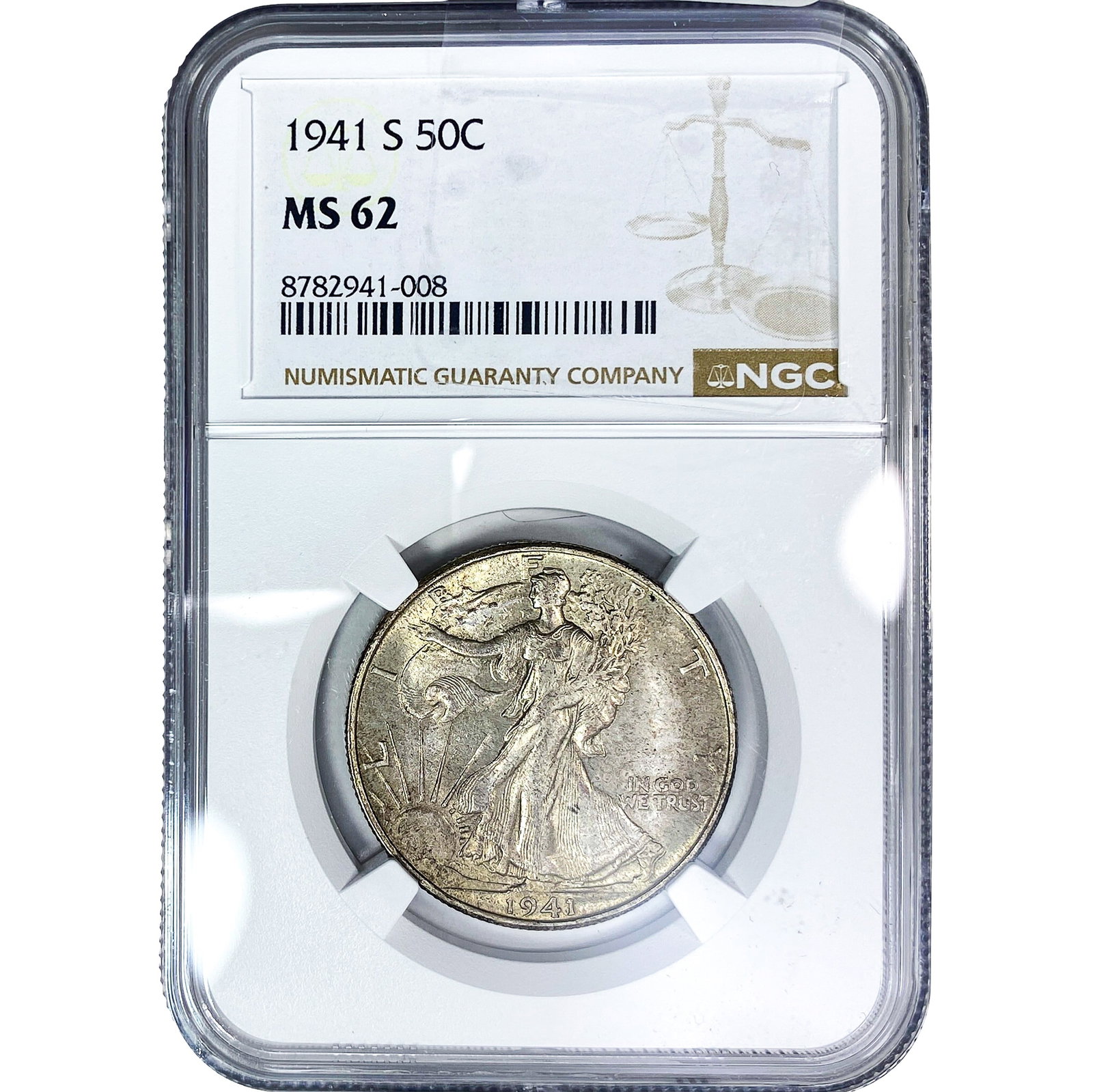 1914-S Walking Liberty Half Dollar NGC MS62: 1914-S Walking Liberty Half Dollar NGC MS62