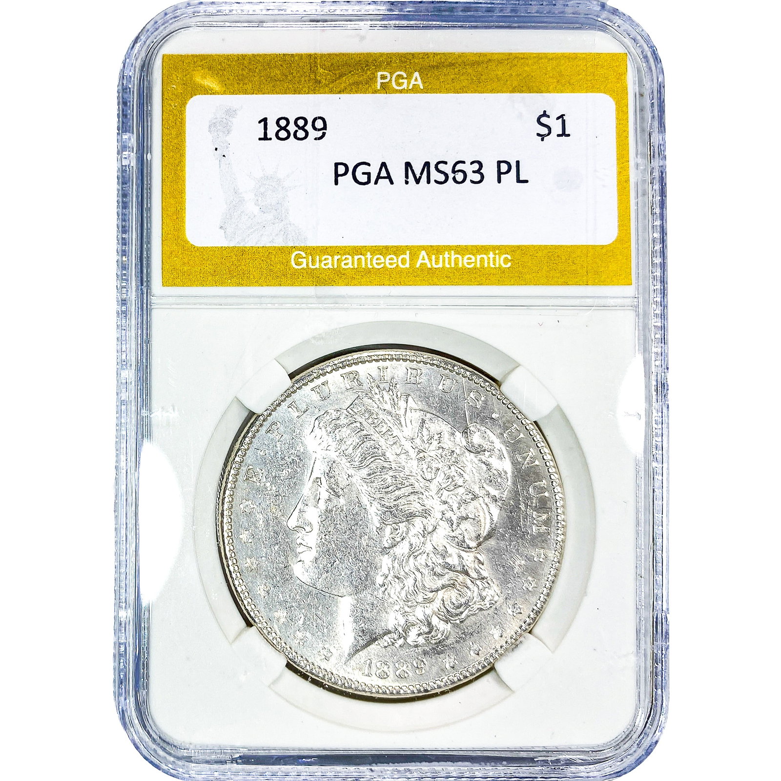 1889 Morgan Silver Dollar PGA MS63 PL: 1889 Morgan Silver Dollar PGA MS63 PL