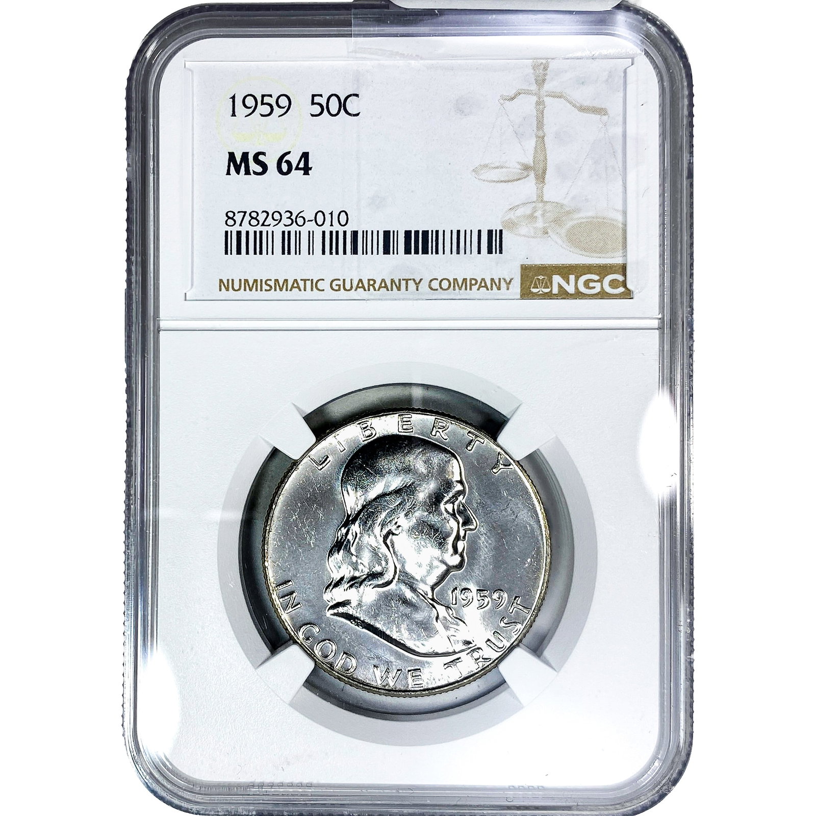1959 Franklin Half Dollar NGC MS64: 1959 Franklin Half Dollar NGC MS64