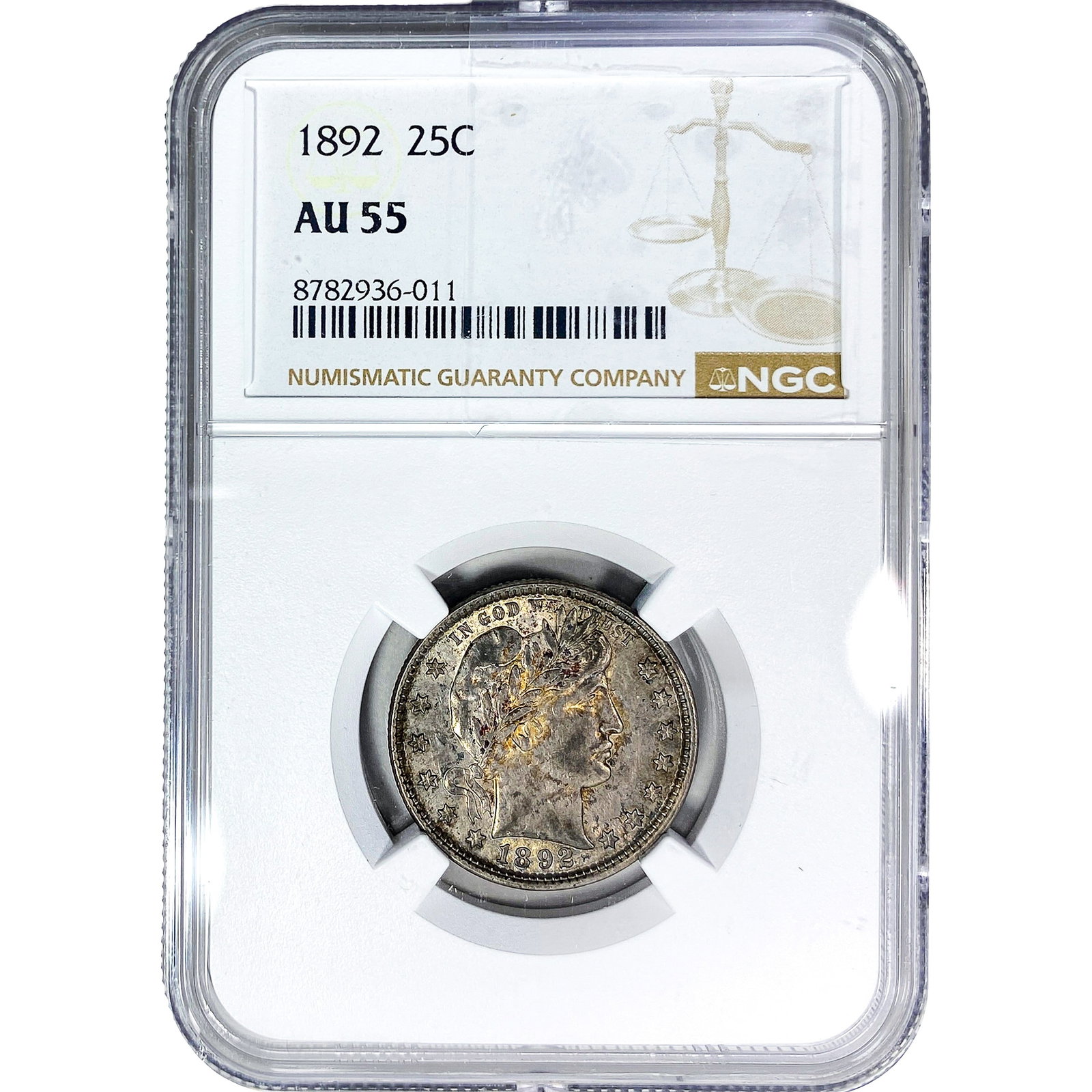 1892 Barber Quarter NGC AU55 (1 of 2)