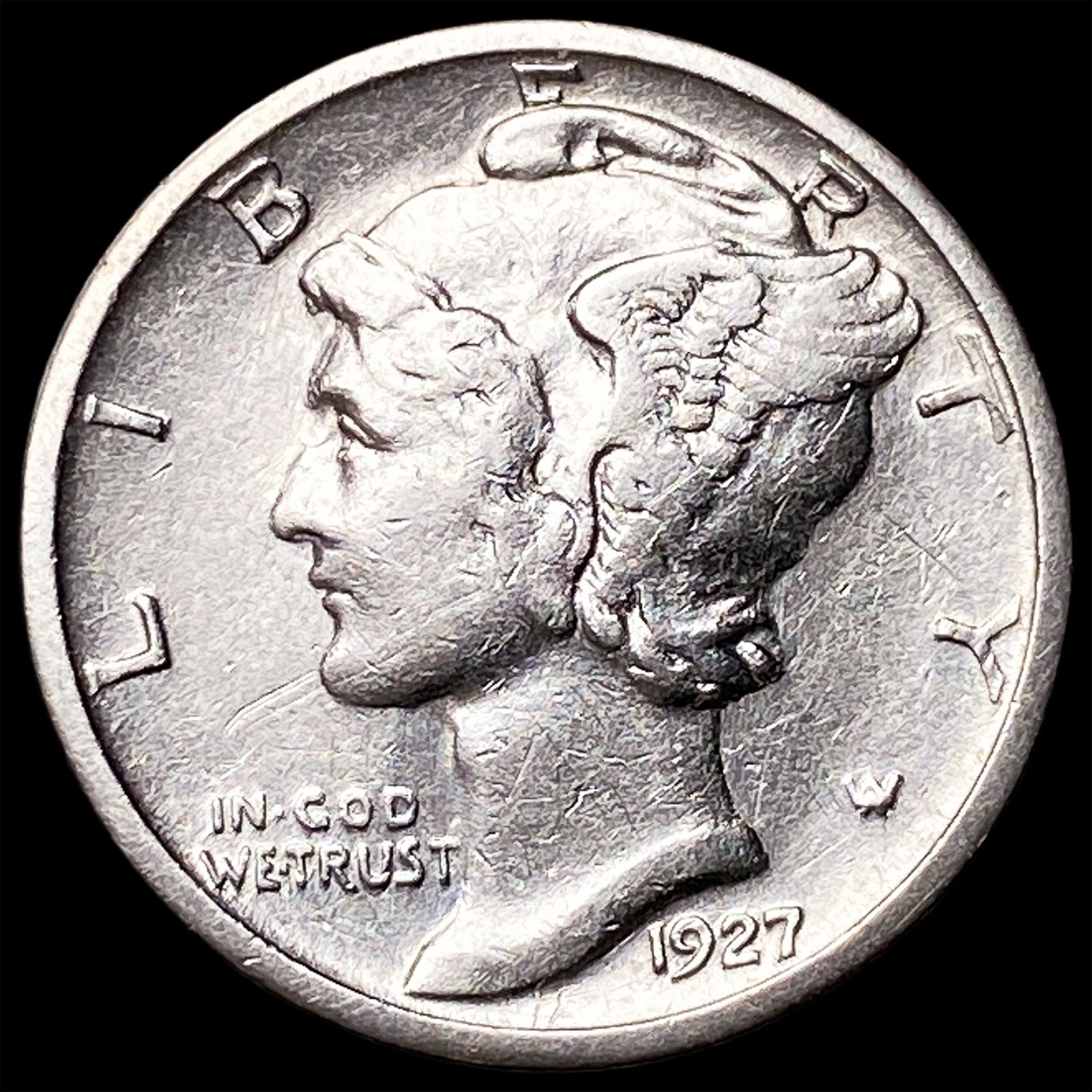 1927-S Silver Mercury Dime CLOSELY UNCIRCULATED: 1927-S Silver Mercury Dime CLOSELY UNCIRCULATED