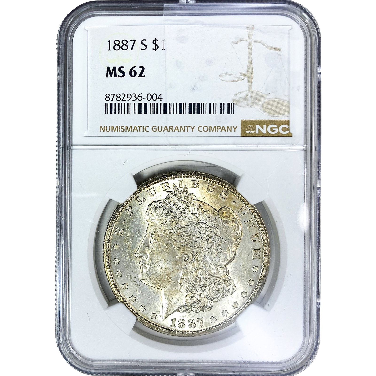 1887-S Morgan Silver Dollar NGC MS62 (1 of 2)
