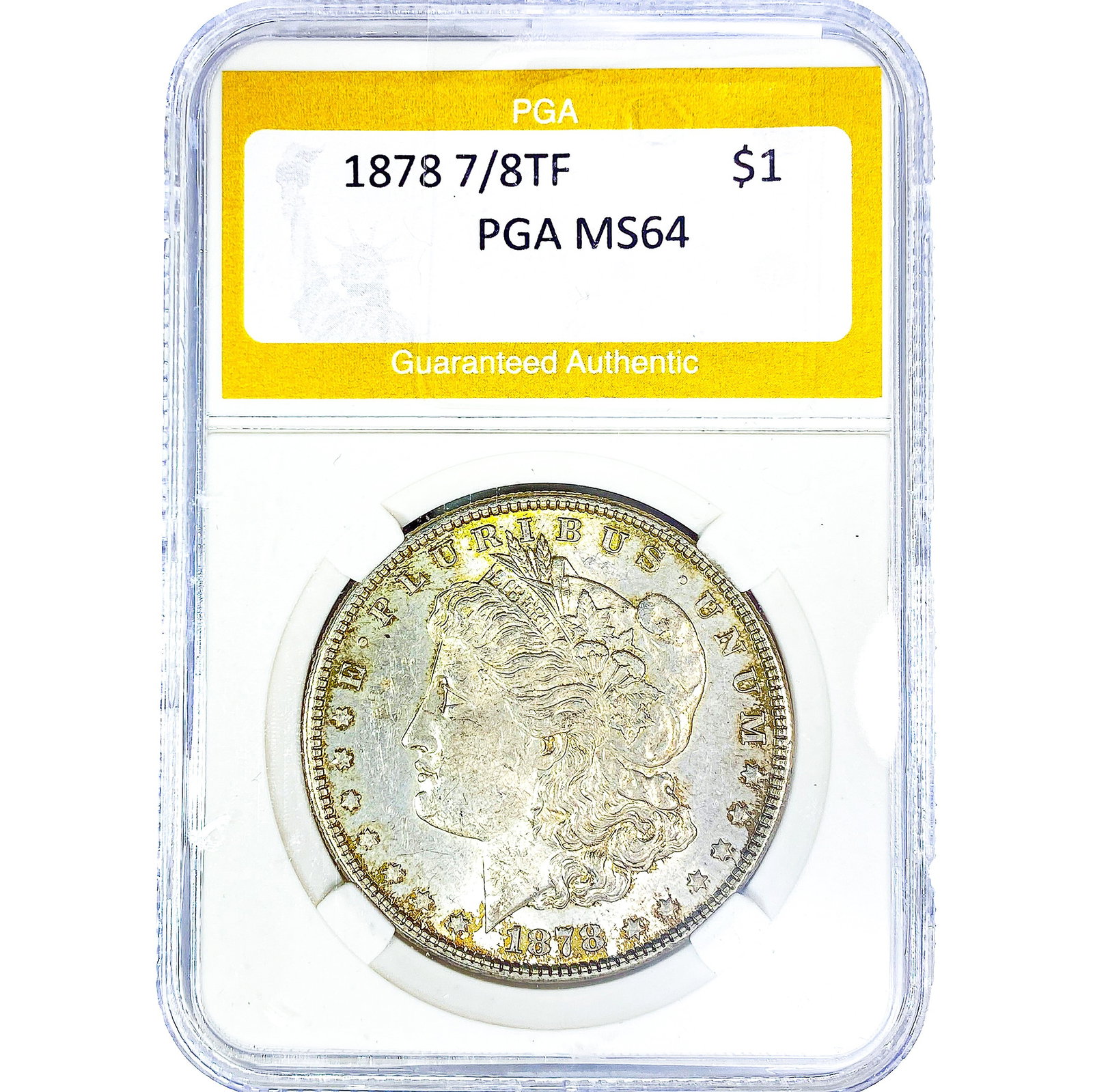 1878 7/8TF Morgan Silver Dollar PGA MS64: 1878 7/8TF Morgan Silver Dollar PGA MS64