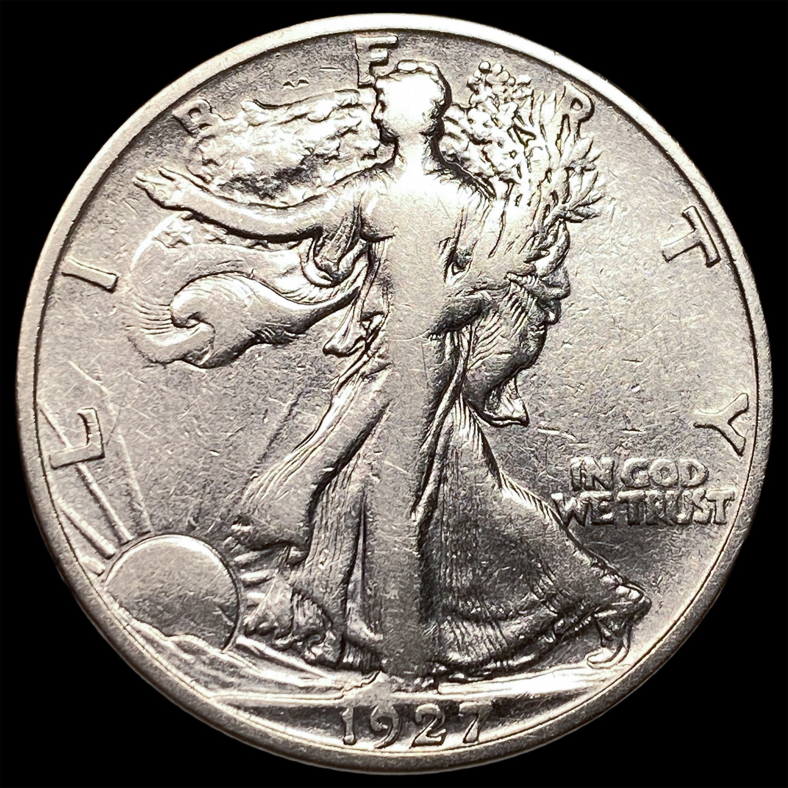 1927-S Silver Walking Liberty Half Dollar NEARLY UNCIRCULATED: 1927-S Silver Walking Liberty Half Dollar NEARLY UNCIRCULATED