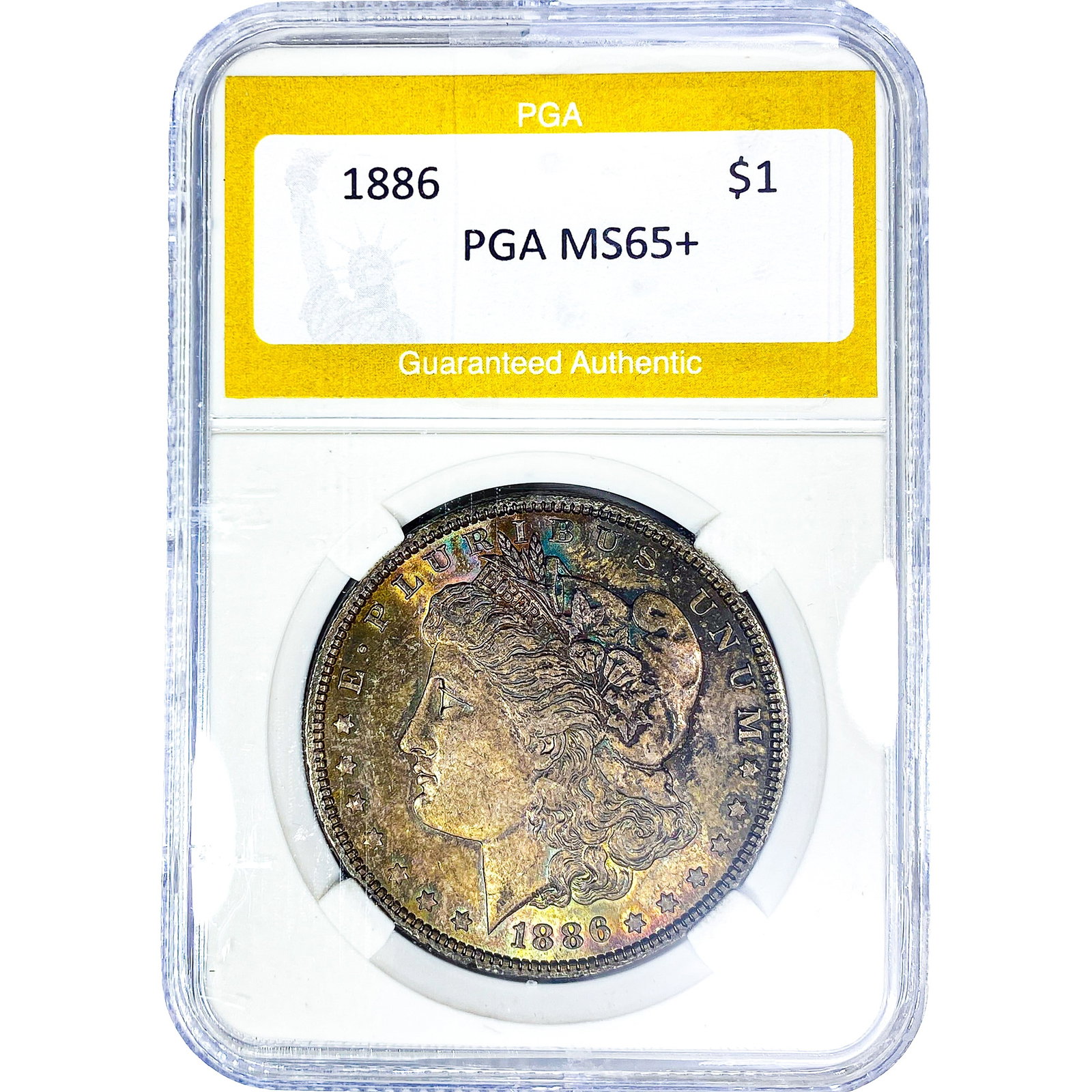 1886 Morgan Silver Dollar PGA MS65+: 1886 Morgan Silver Dollar PGA MS65+
